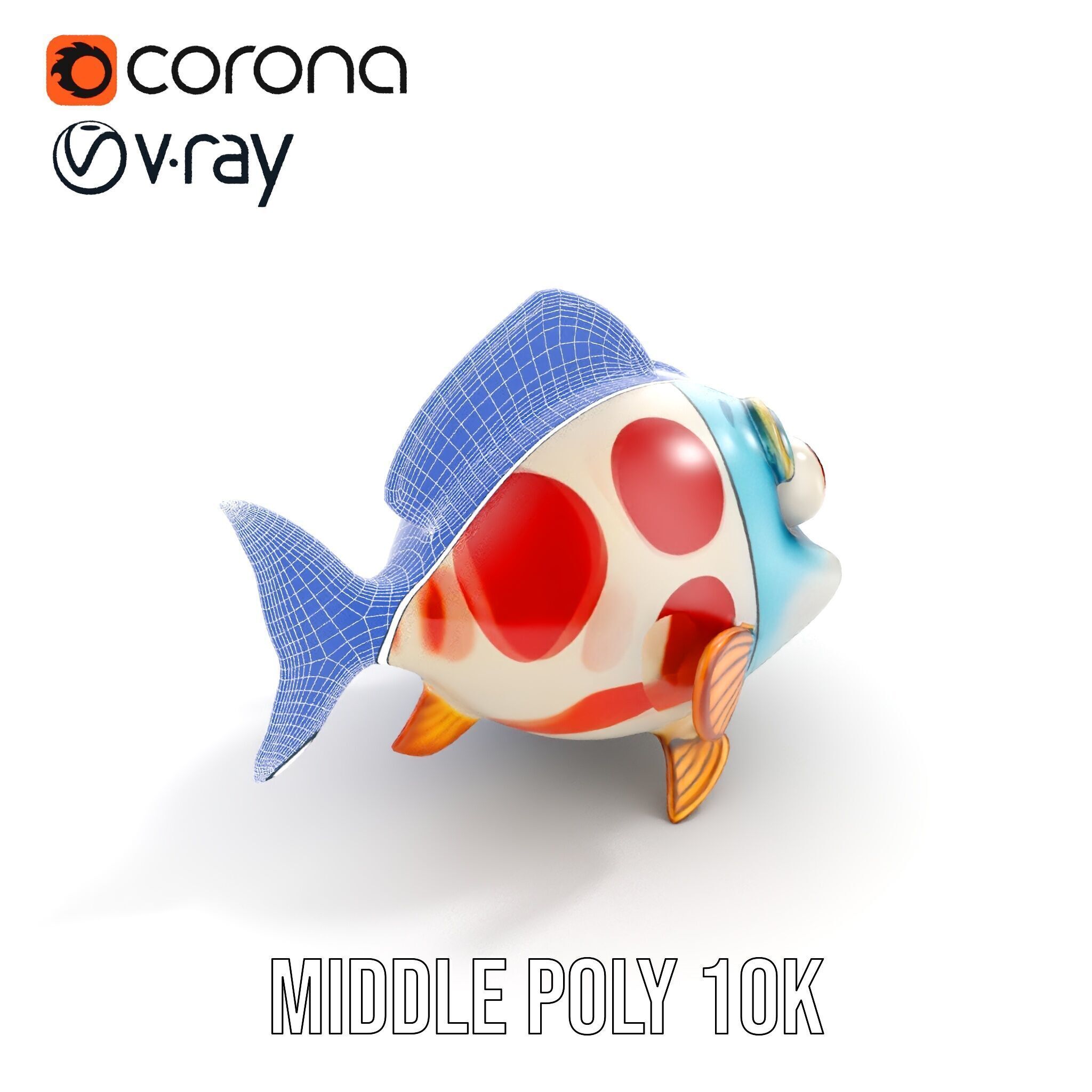 Cartoon Fish Model Pack for Animation and Games Low-poly 3D model_12