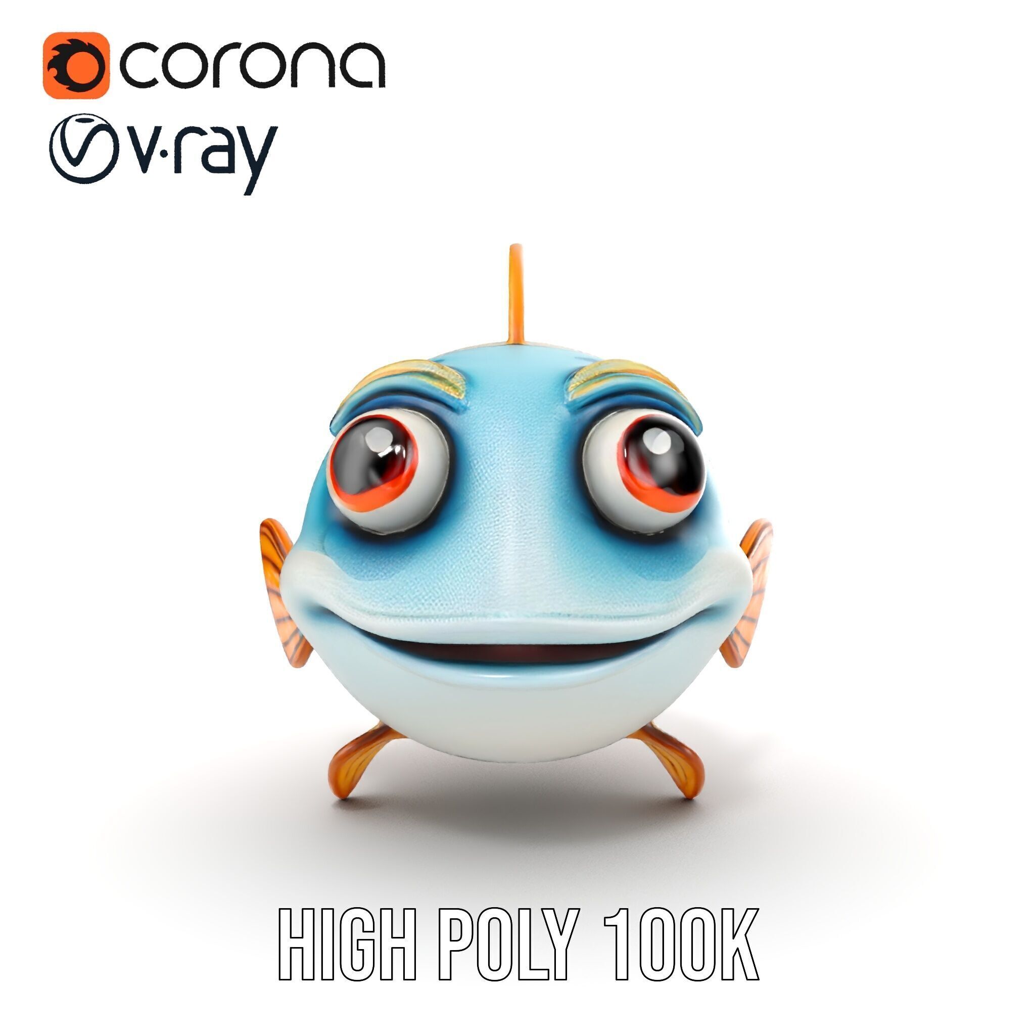 Cartoon Fish Model Pack for Animation and Games Low-poly 3D model_22