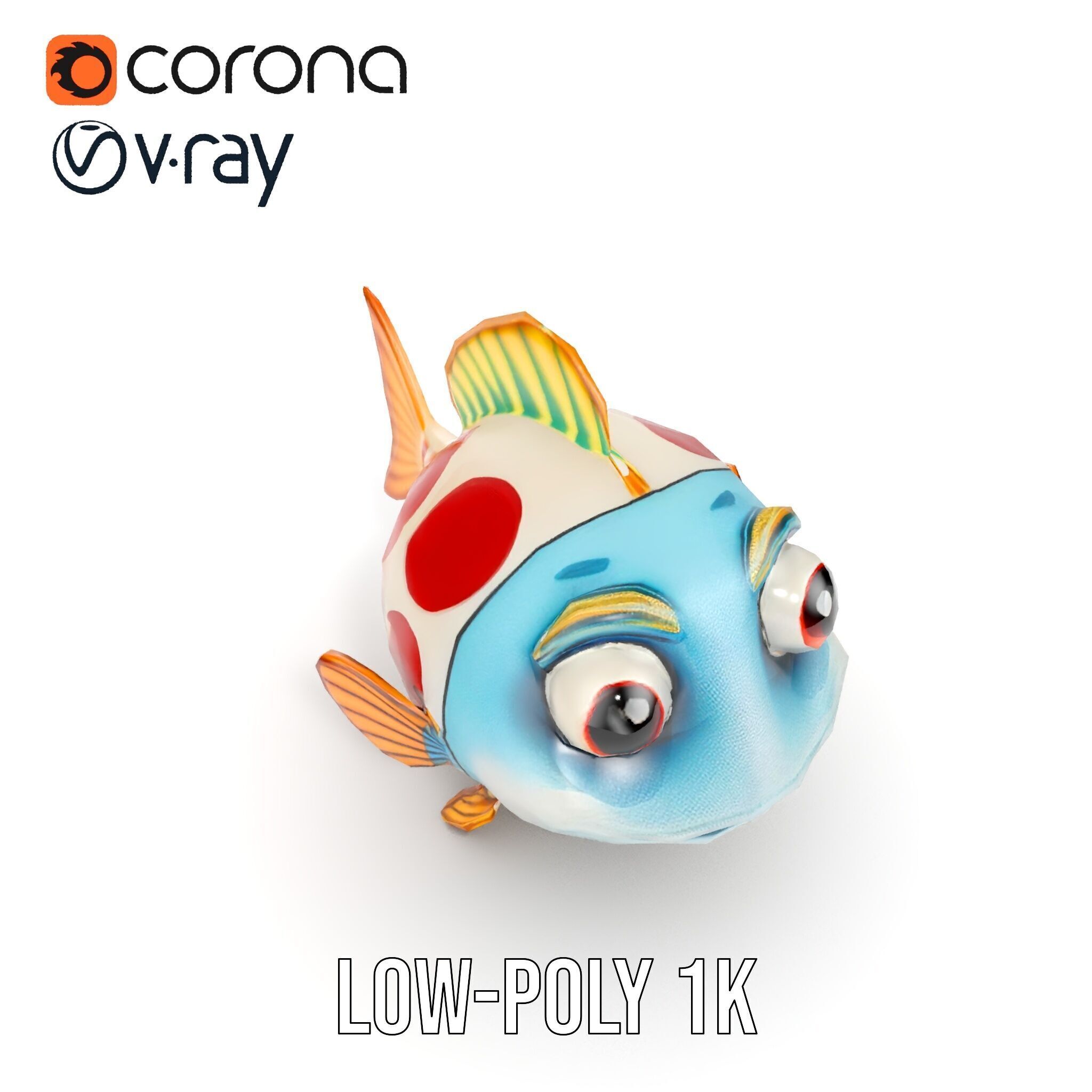 Cartoon Fish Model Pack for Animation and Games Low-poly 3D model_7