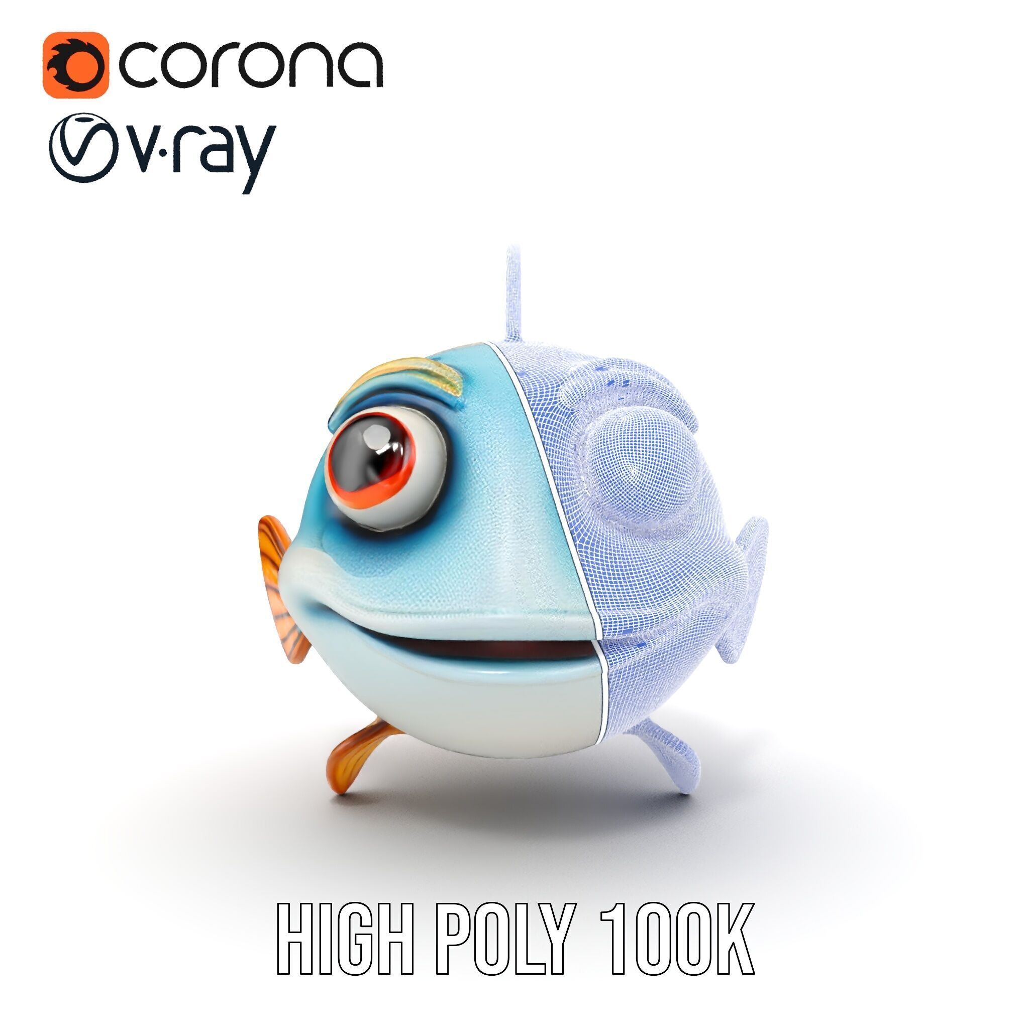 Cartoon Fish Model Pack for Animation and Games Low-poly 3D model_37