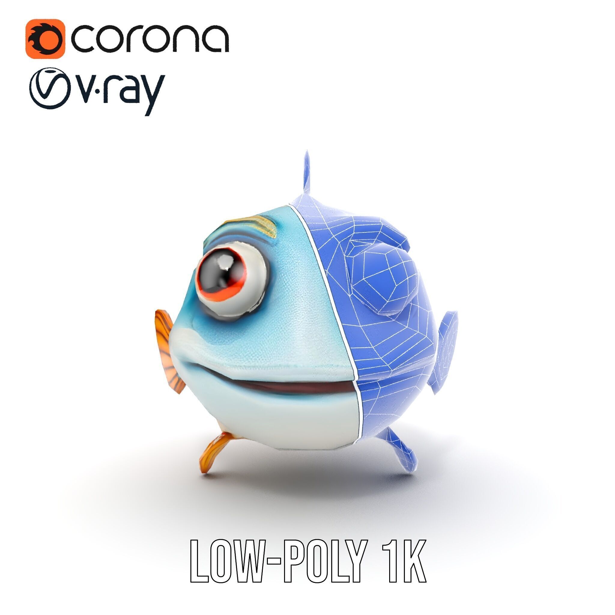Cartoon Fish Model Pack for Animation and Games Low-poly 3D model_24