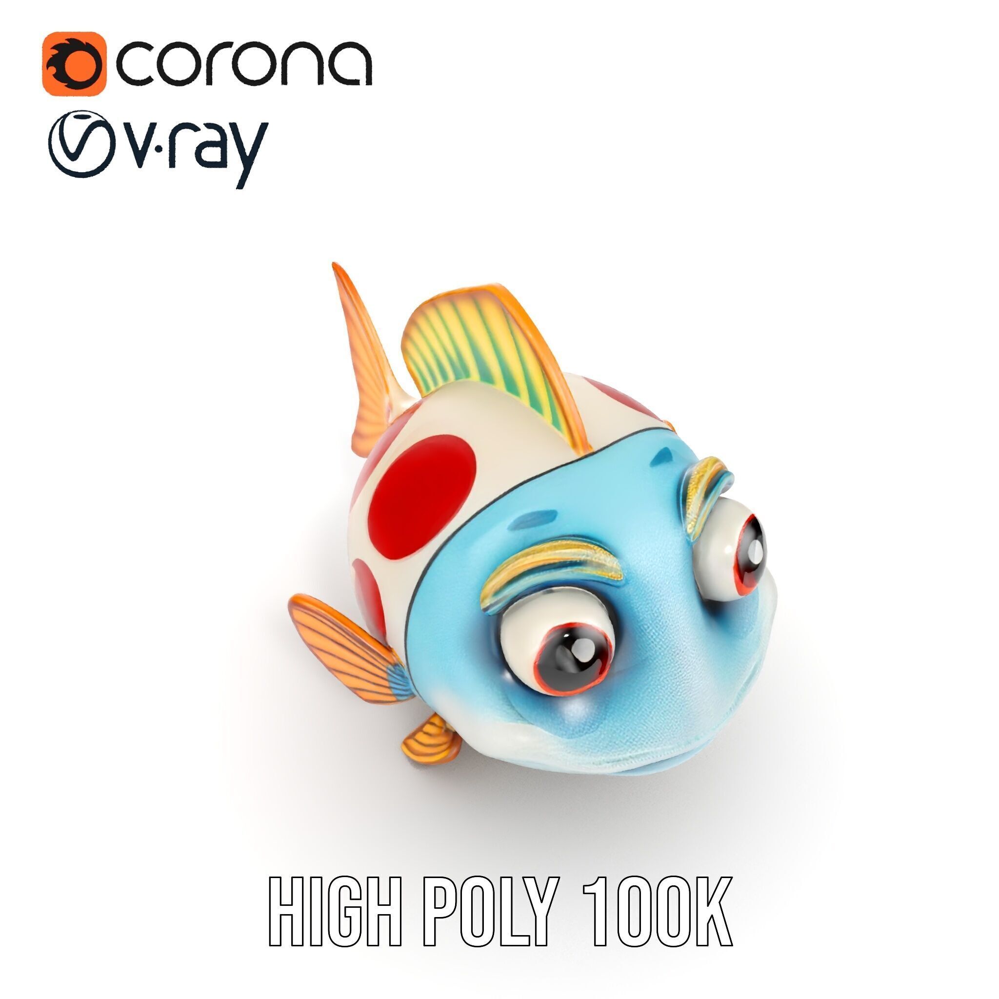 Cartoon Fish Model Pack for Animation and Games Low-poly 3D model_19