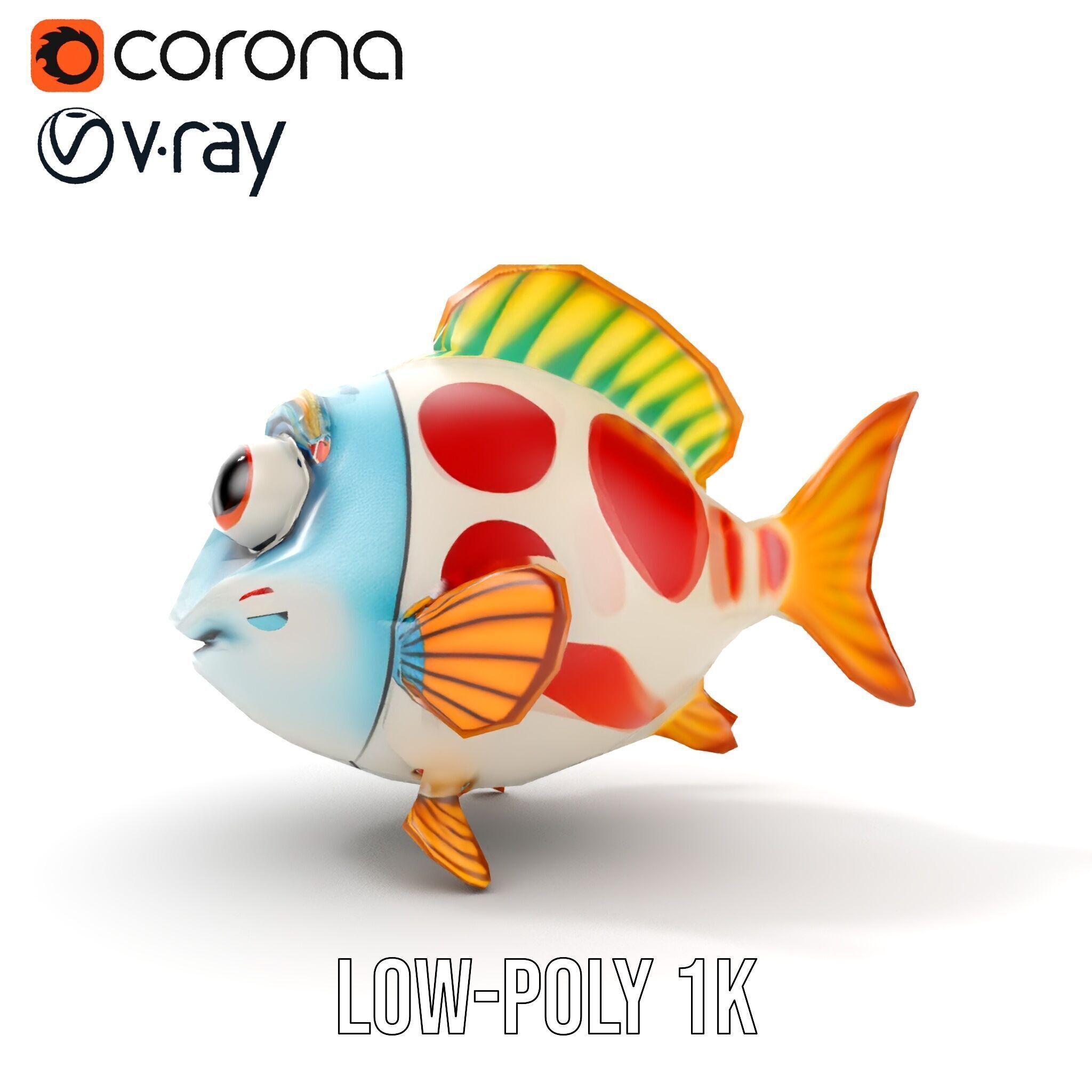 Cartoon Fish Model Pack for Animation and Games Low-poly 3D model_13