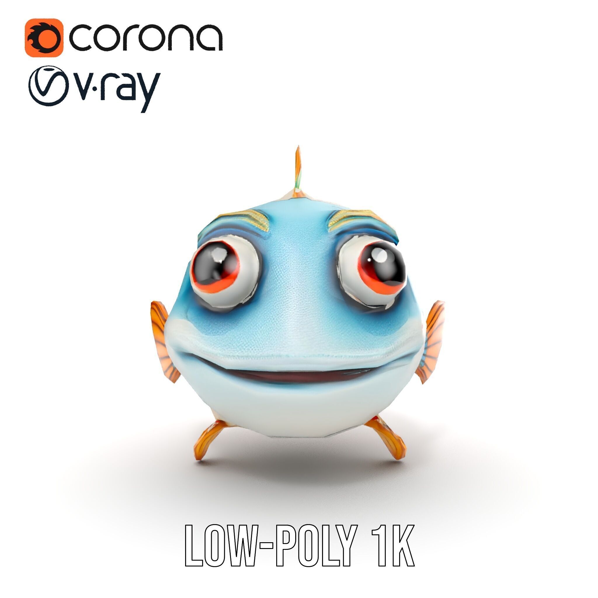 Cartoon Fish Model Pack for Animation and Games Low-poly 3D model_16