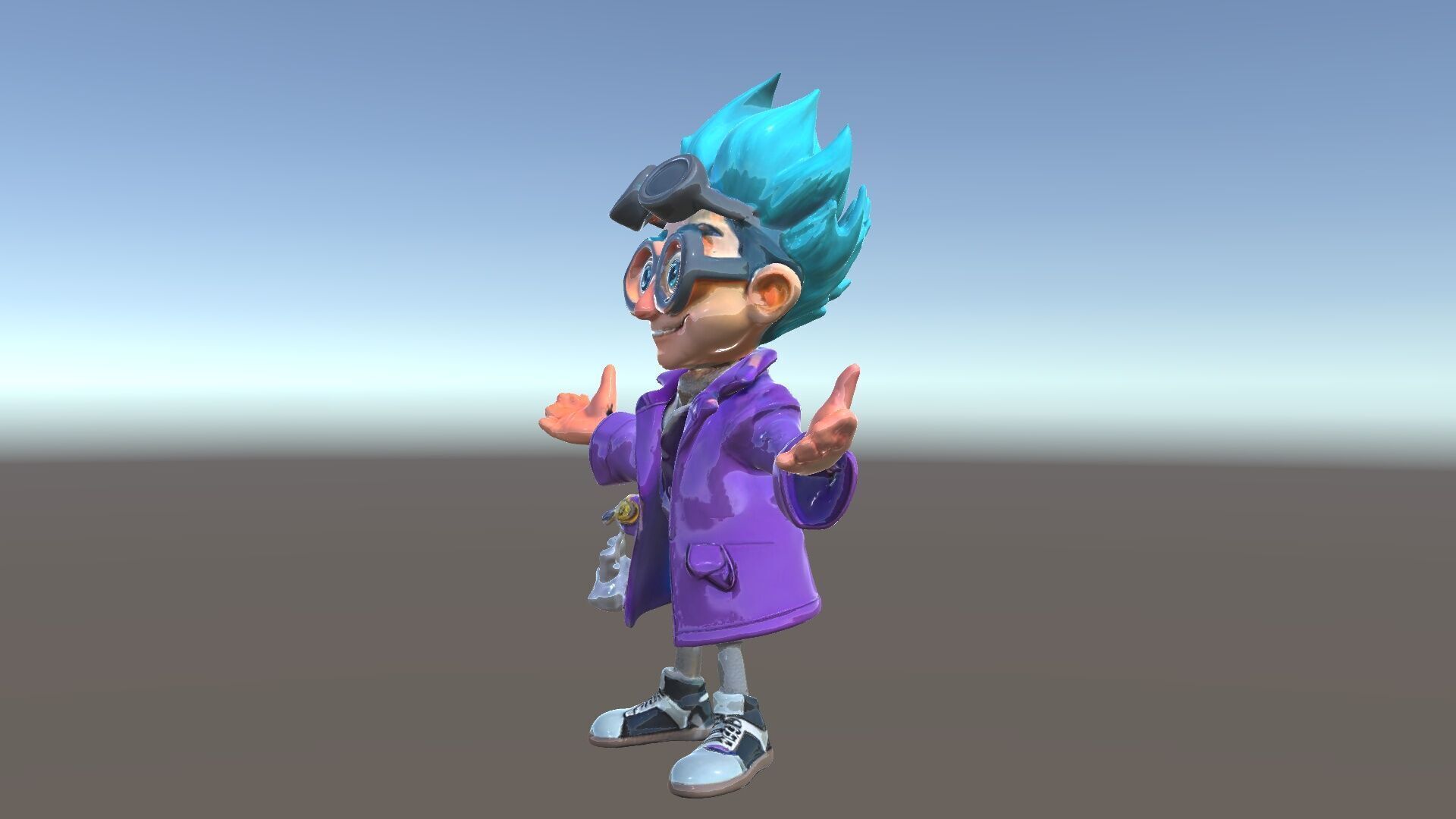 Quirky Scientist Character  Rigged and Animated with PBR Text... Low-poly 3D model_5