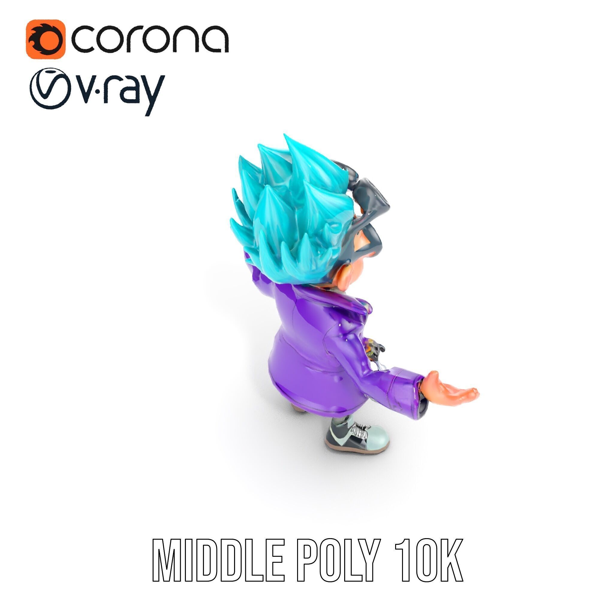 Quirky Scientist Character  Rigged and Animated with PBR Text... Low-poly 3D model_17