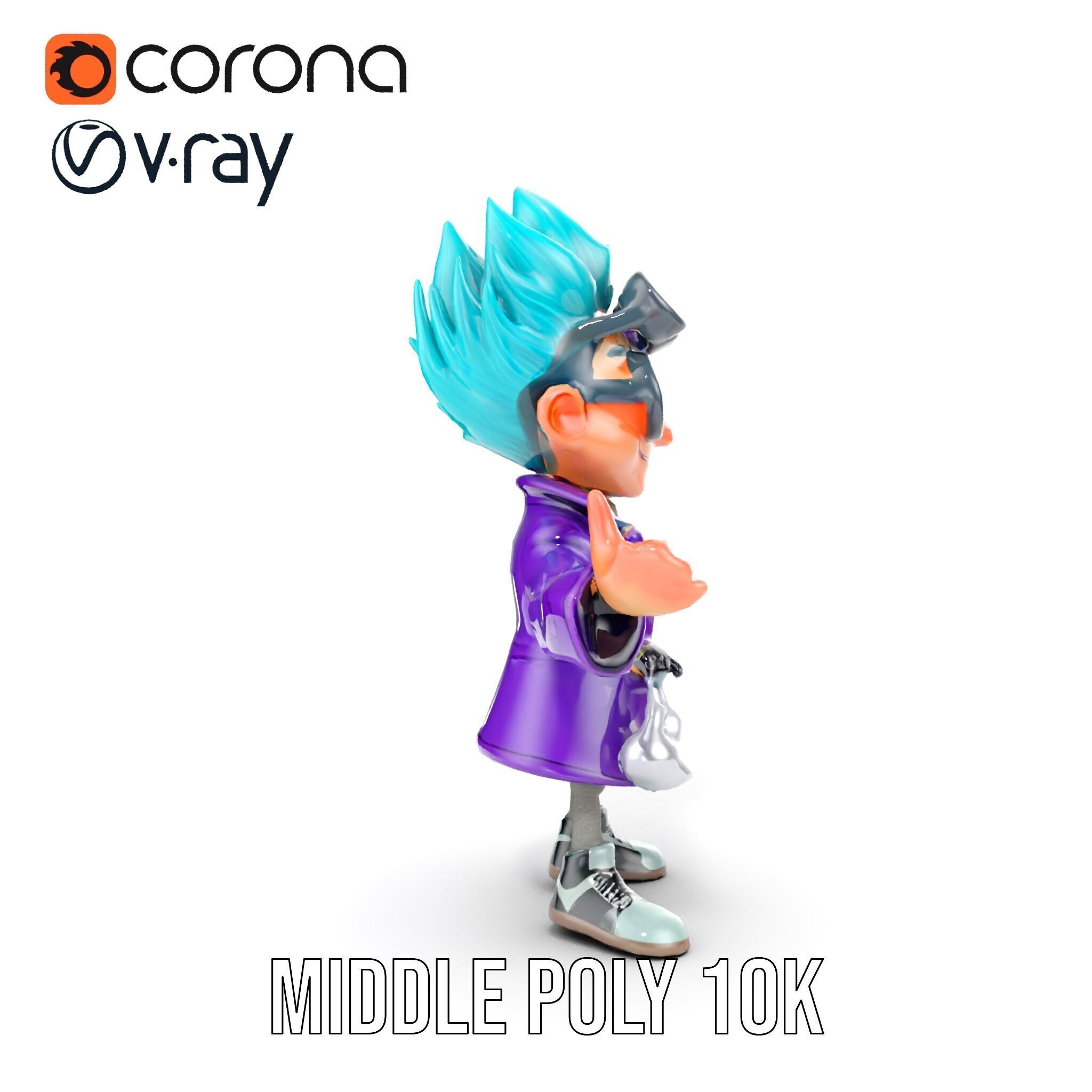 Quirky Scientist Character  Rigged and Animated with PBR Text... Low-poly 3D model_28