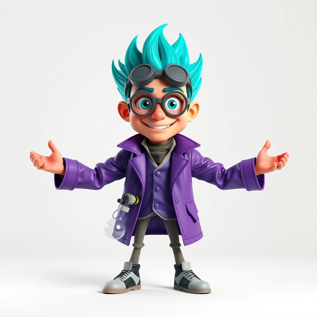 Quirky Scientist Character  Rigged and Animated with PBR Text... Low-poly 3D model_2