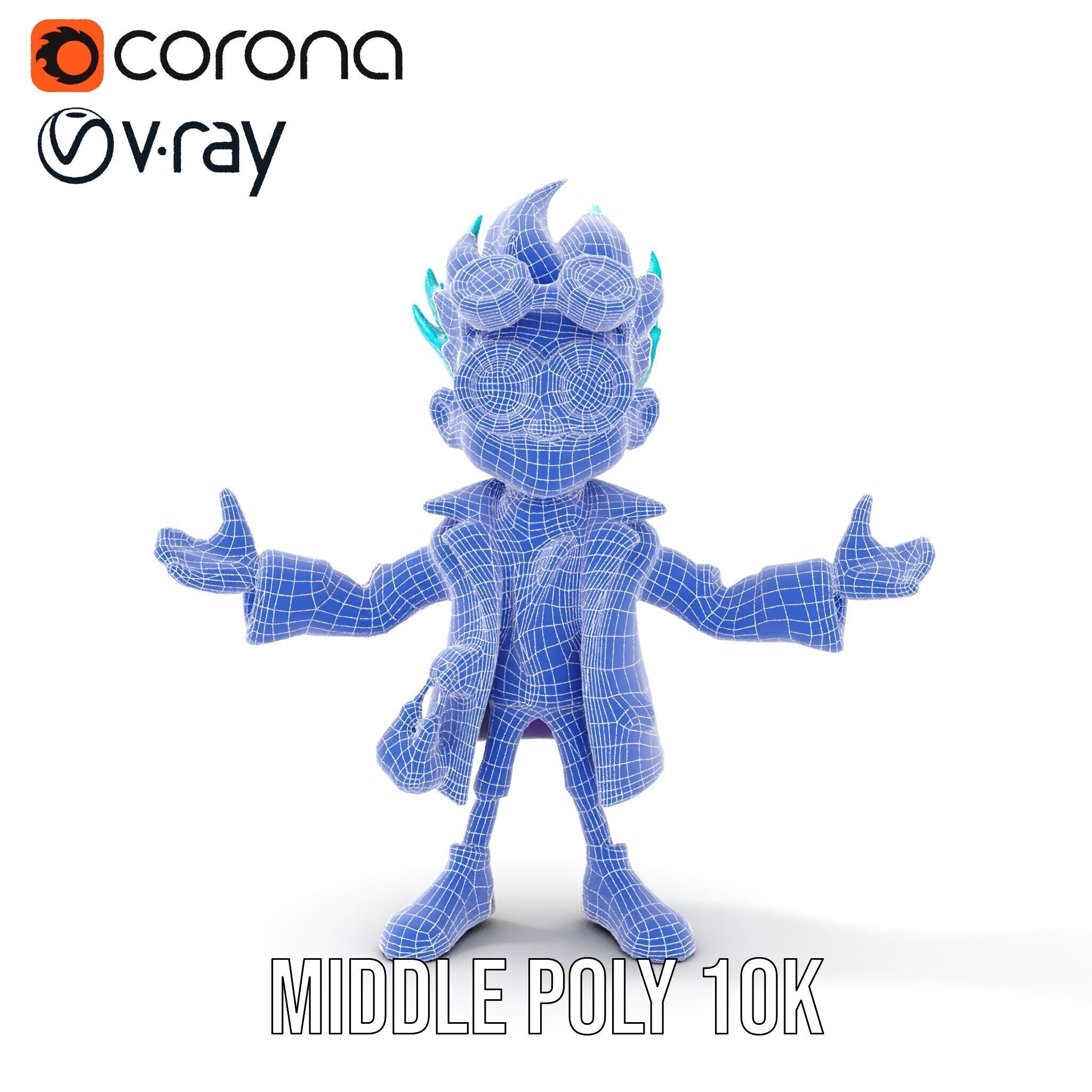 Quirky Scientist Character  Rigged and Animated with PBR Text... Low-poly 3D model_20