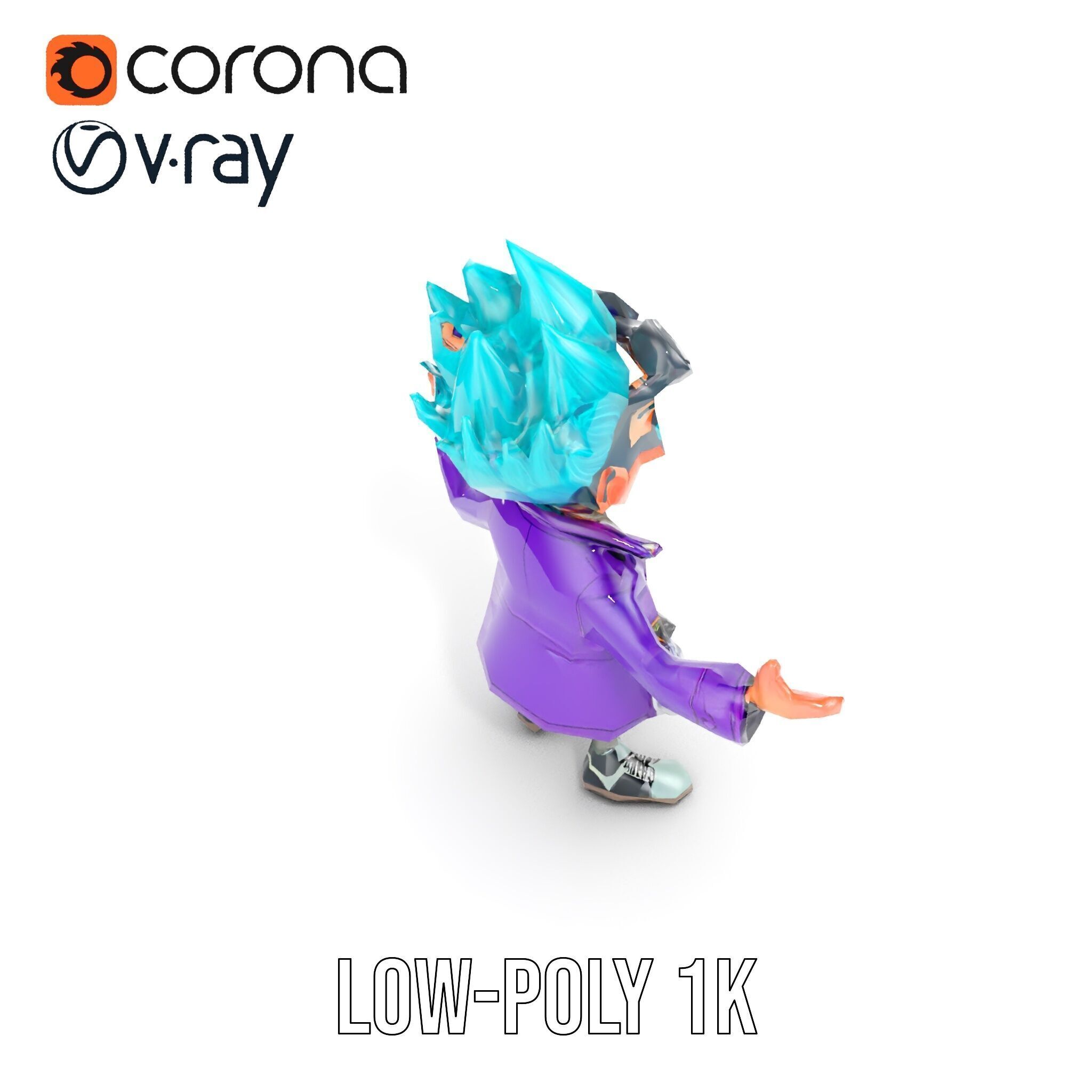 Quirky Scientist Character  Rigged and Animated with PBR Text... Low-poly 3D model_21