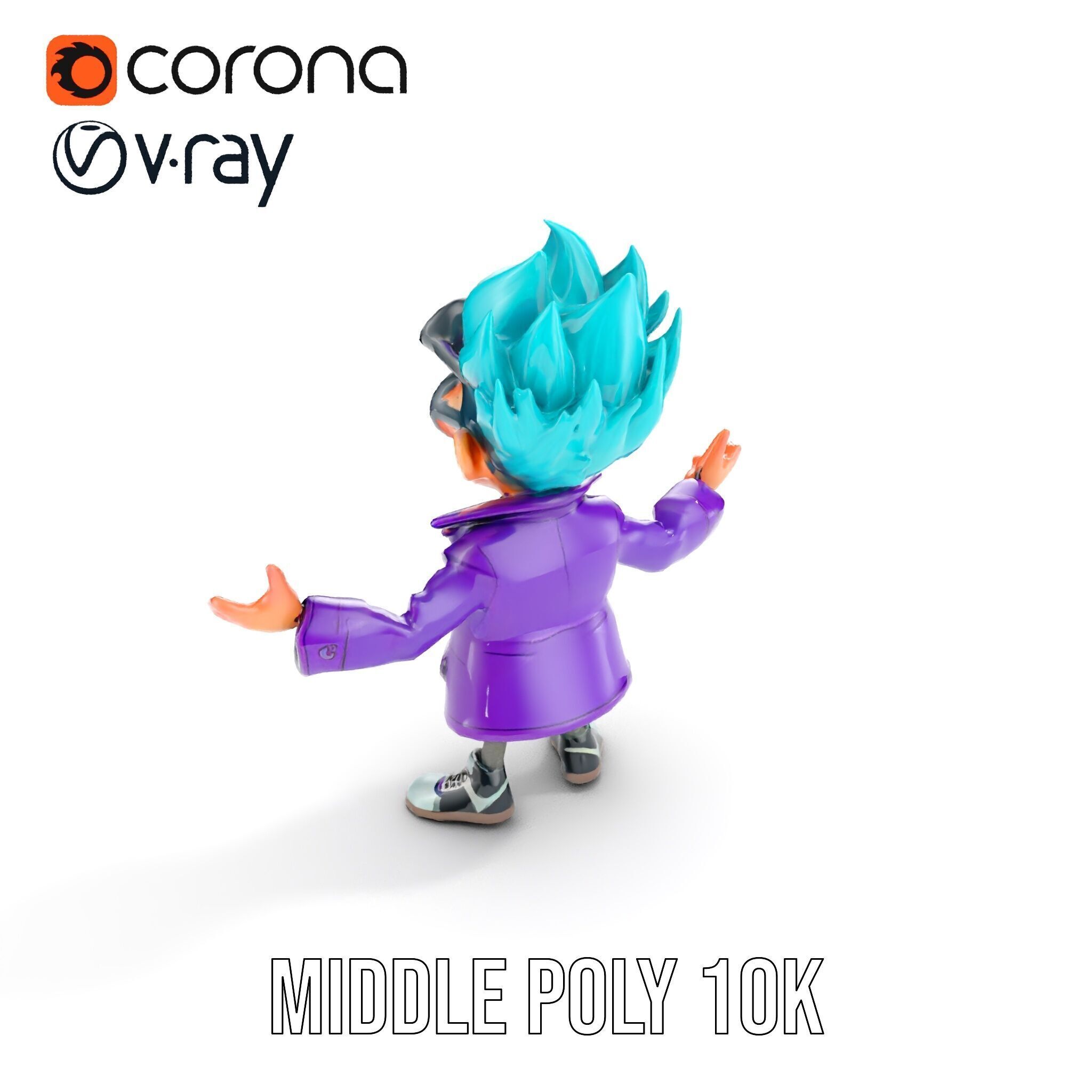 Quirky Scientist Character  Rigged and Animated with PBR Text... Low-poly 3D model_15