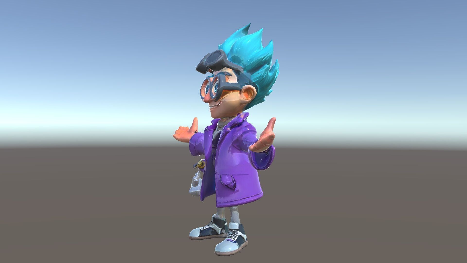 Quirky Scientist Character  Rigged and Animated with PBR Text... Low-poly 3D model_38
