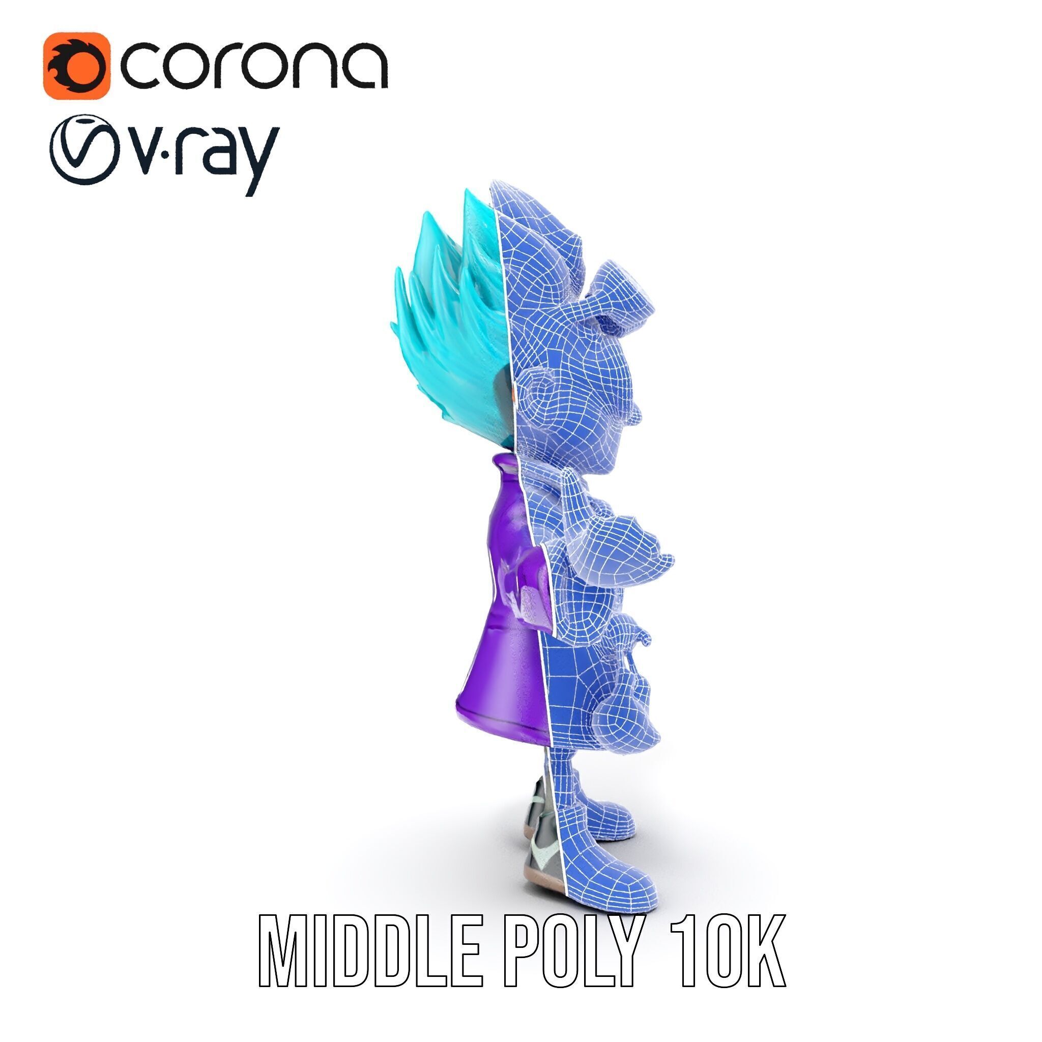 Quirky Scientist Character  Rigged and Animated with PBR Text... Low-poly 3D model_25