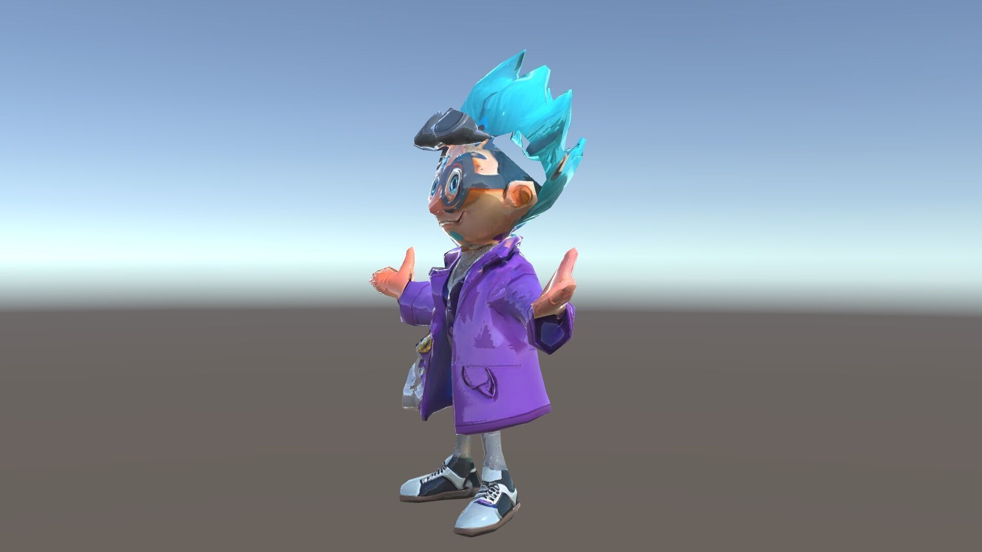 Quirky Scientist Character  Rigged and Animated with PBR Text... Low-poly 3D model_34