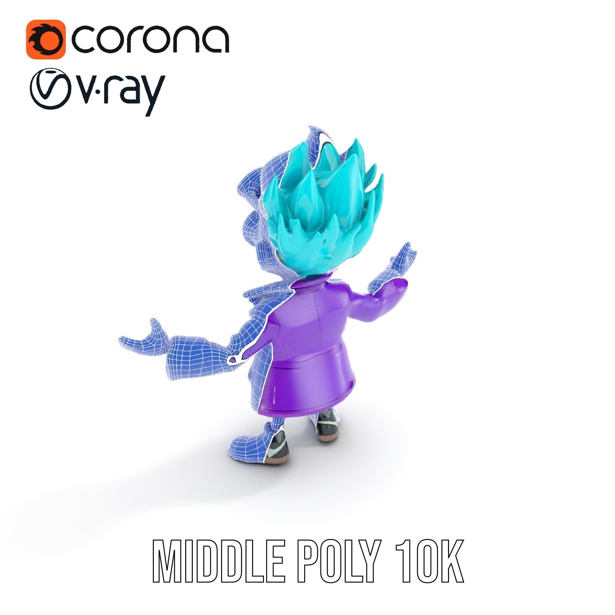 Quirky Scientist Character  Rigged and Animated with PBR Text... Low-poly 3D model_33