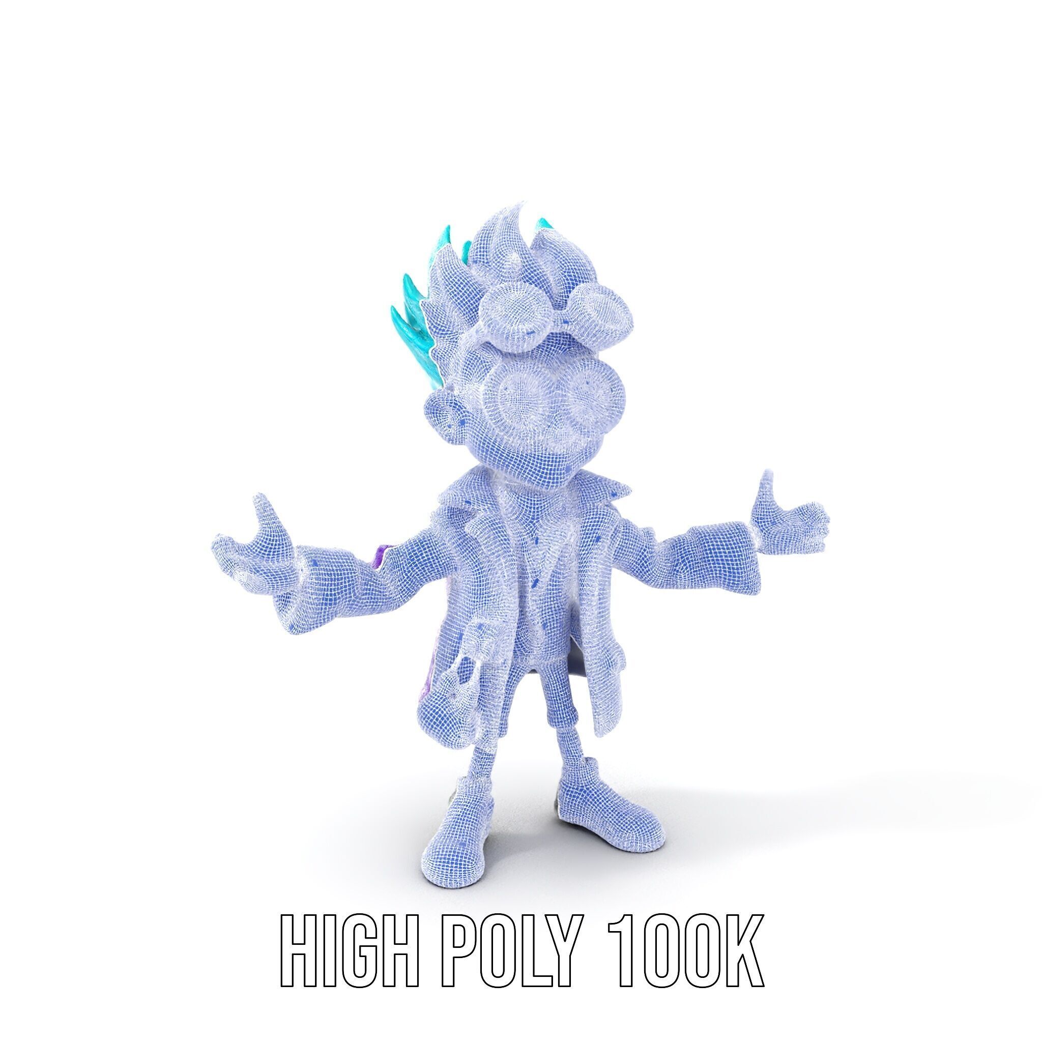 Quirky Scientist Character  Rigged and Animated with PBR Text... Low-poly 3D model_4