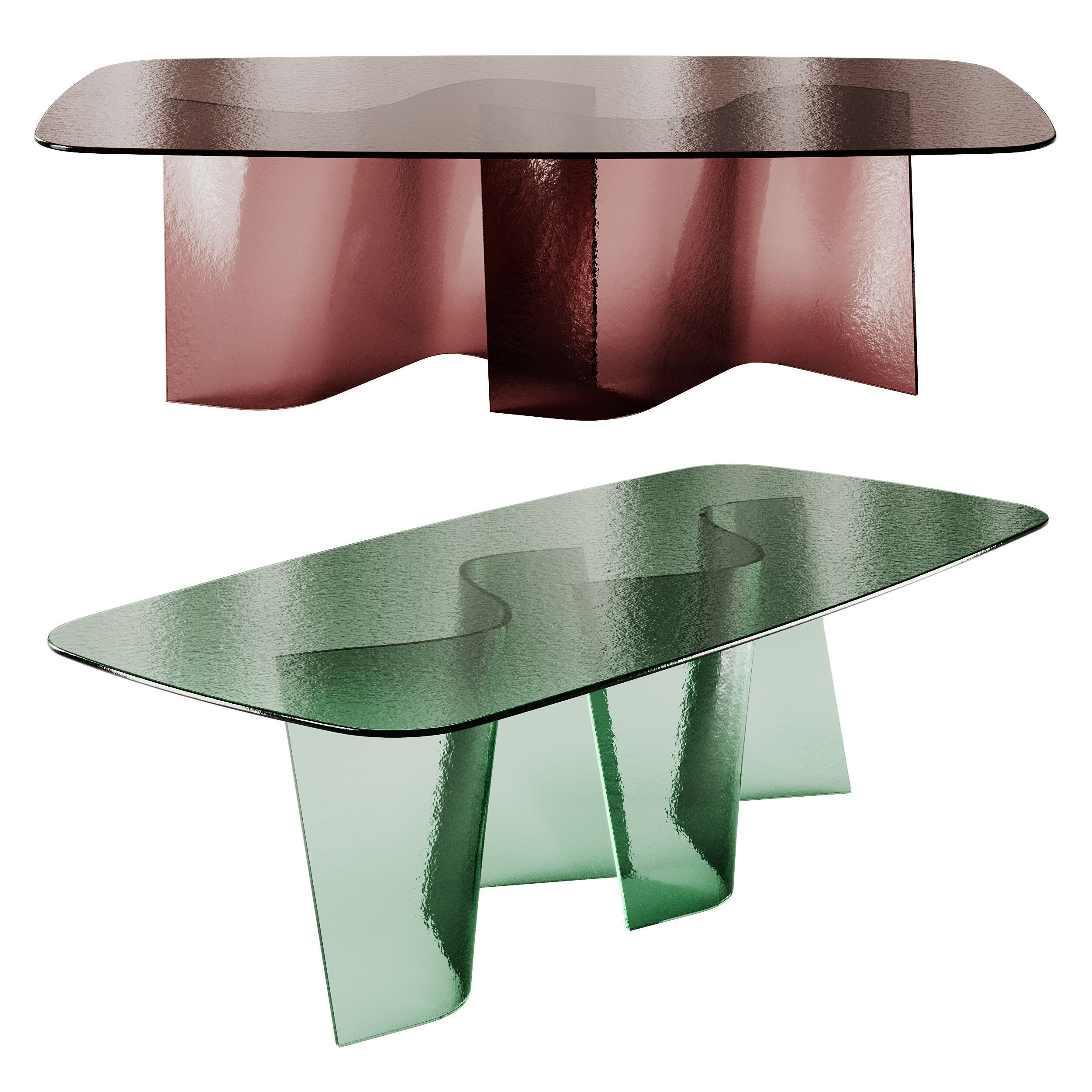 Esse 72 Acqua Glass Table by Reflex 3D model_2