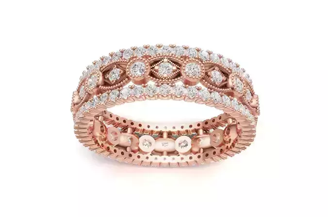 Antique Style Wedding Band With Diamond