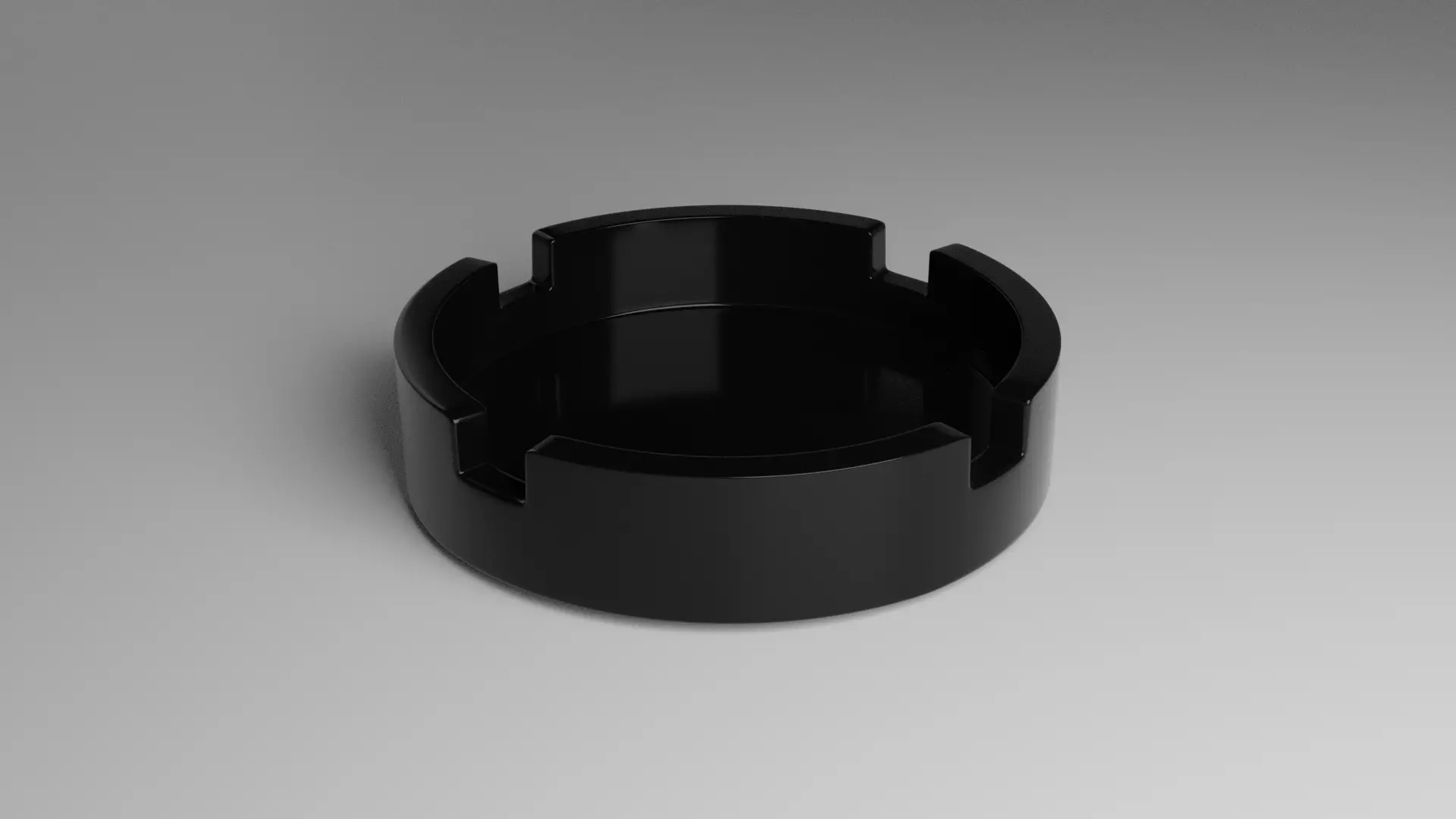 Ashtray black Low-poly 3D model_0