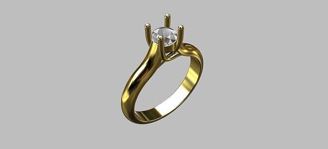 Solitaire Ring 3D print model