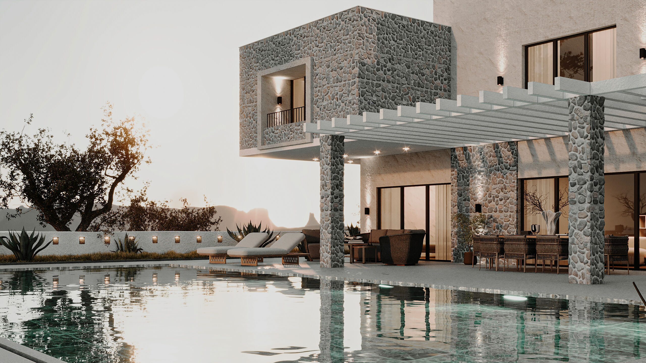Luxury Bodrum Villa - Modern Architectural  3D model_1