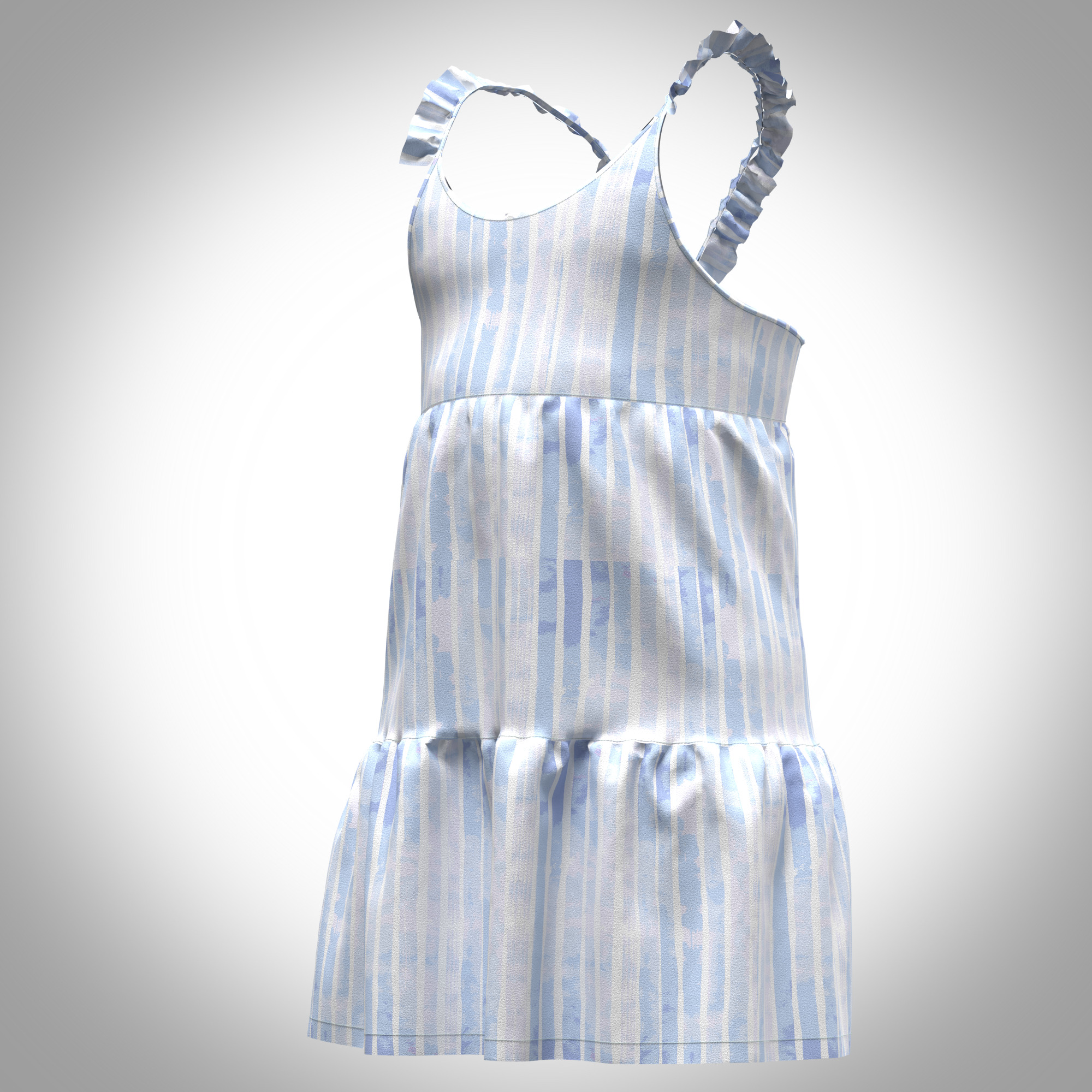 girls sun dress 3d Rigged Model Low-poly 3D model_2