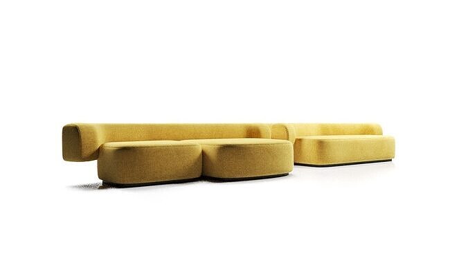 DOROTHEA Modular fabric Sofa By La Cividina 3D model