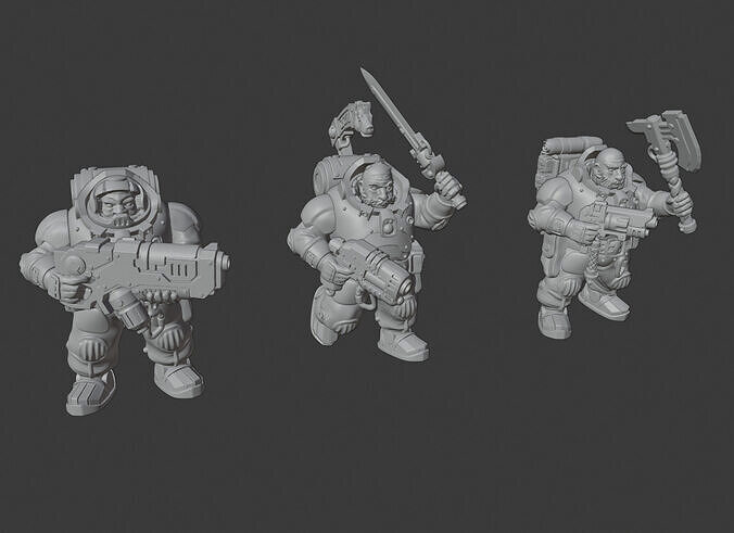 Hardskin Warriors 3D print model