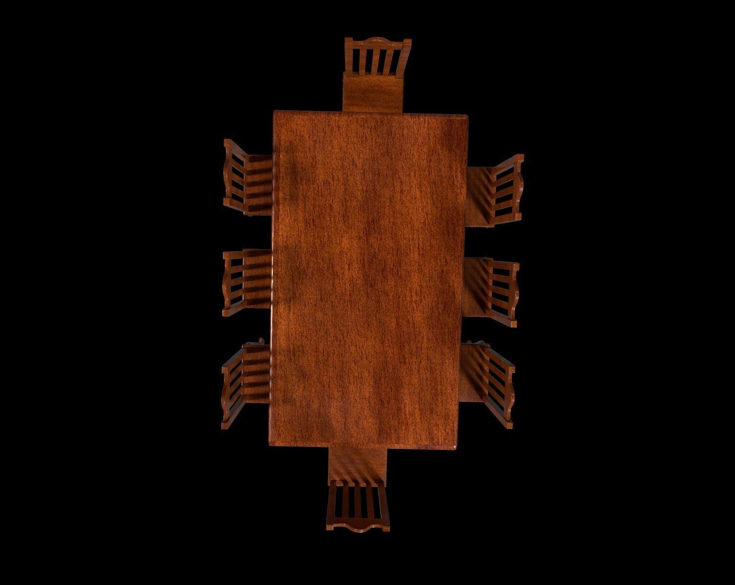 Elegant Vintage Dining Table and Chairs 3D Model Low-poly 3D model_2