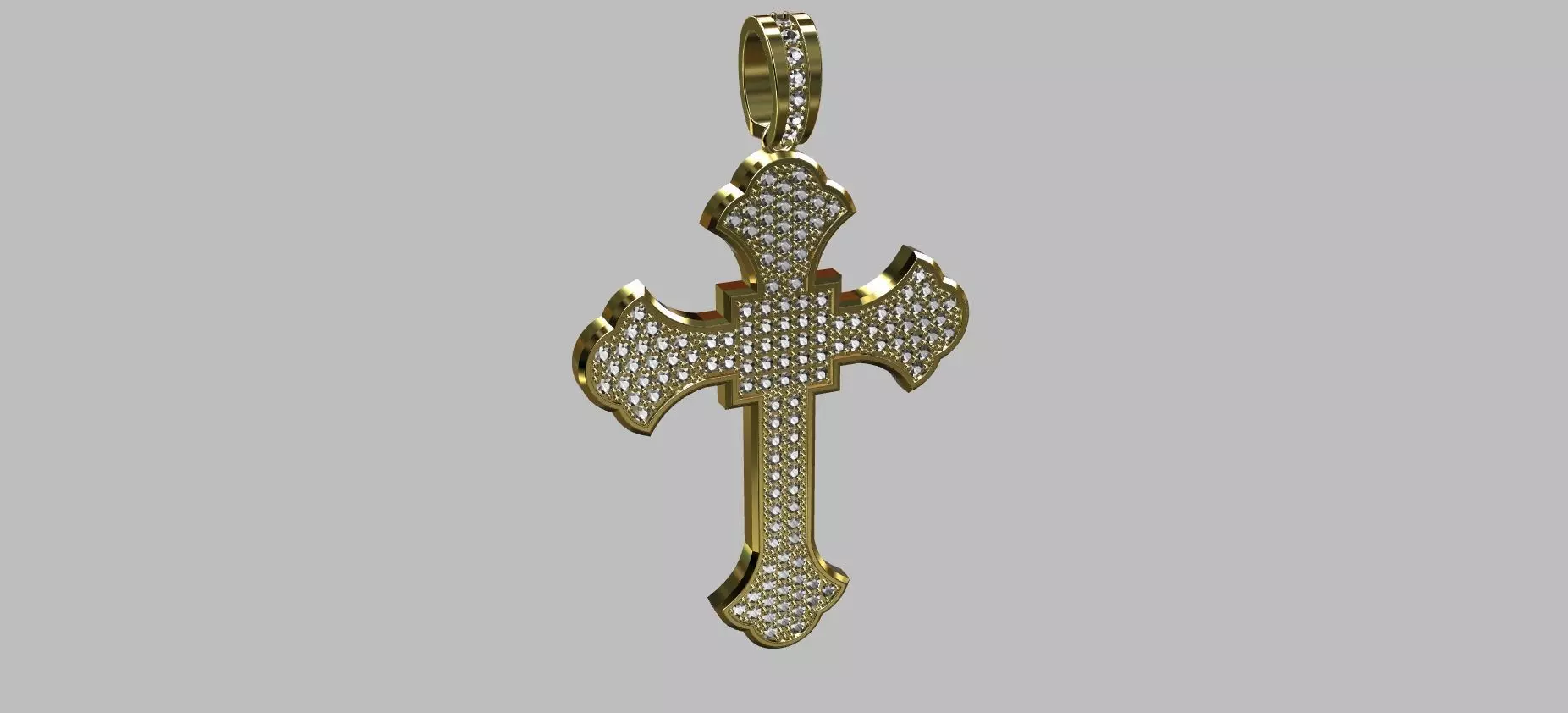 Diamond Cross Pendant 3D print model