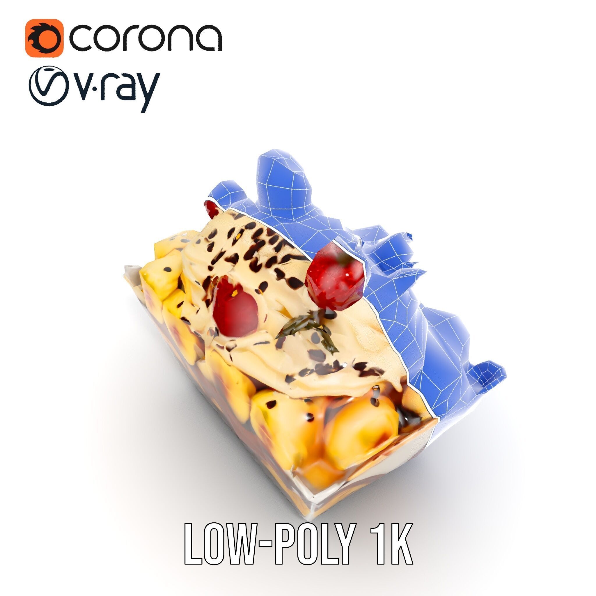 Banana Sundae Dessert D Model Pack Low-poly 3D model_32