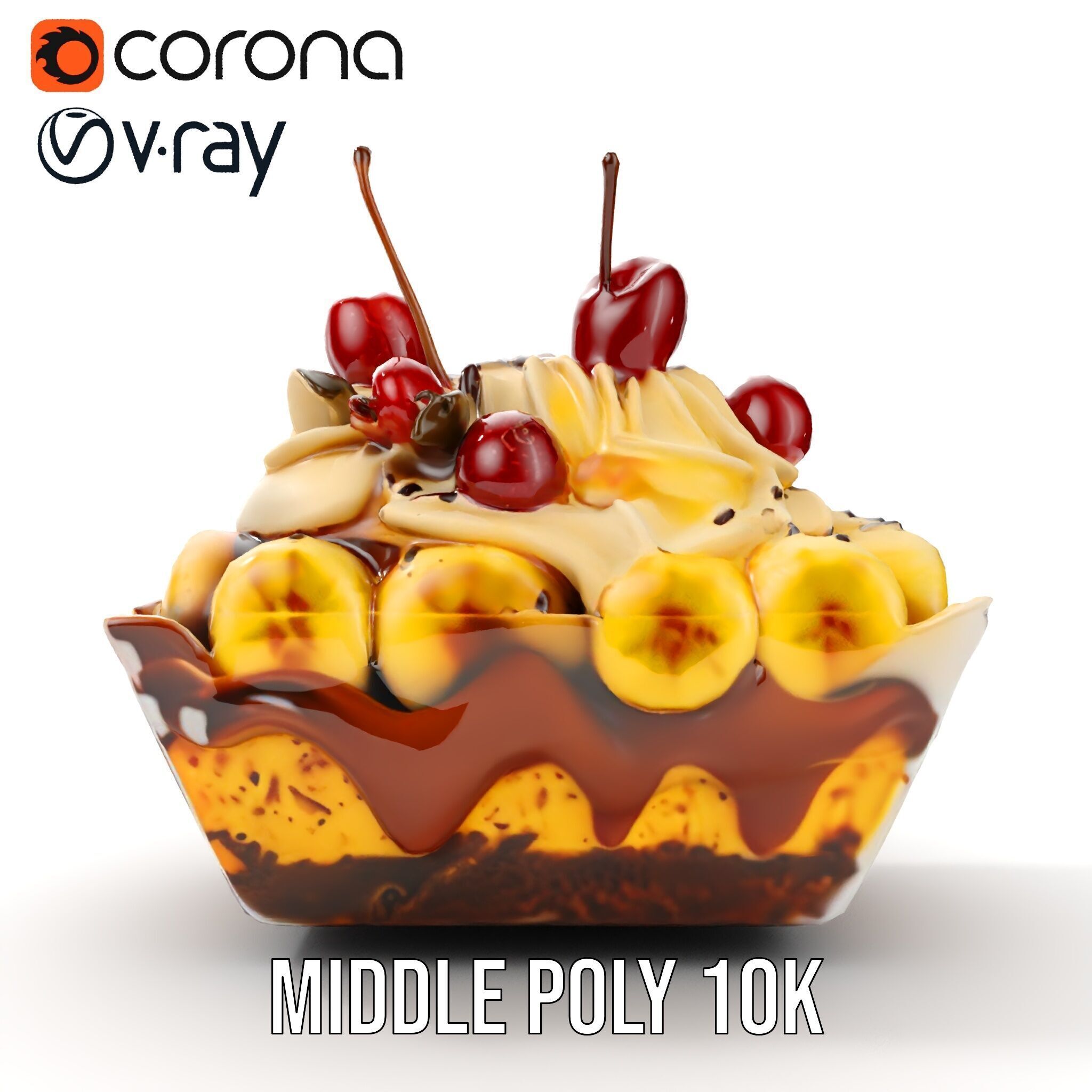 Banana Sundae Dessert D Model Pack Low-poly 3D model_6