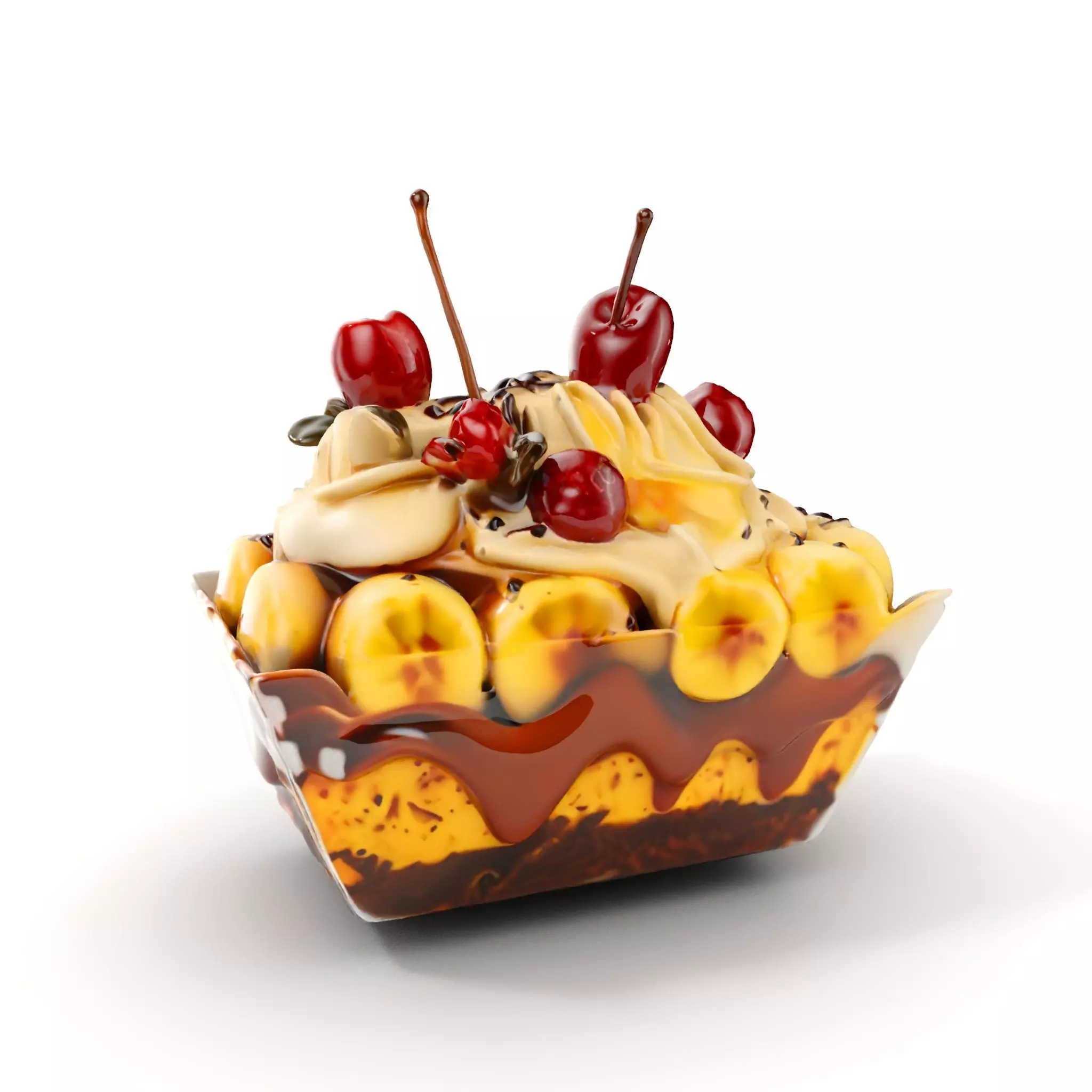 Banana Sundae Dessert D Model Pack Low-poly 3D model_0