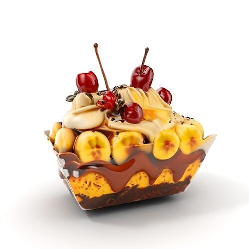 Banana Sundae Dessert D Model Pack Low-poly 3D model