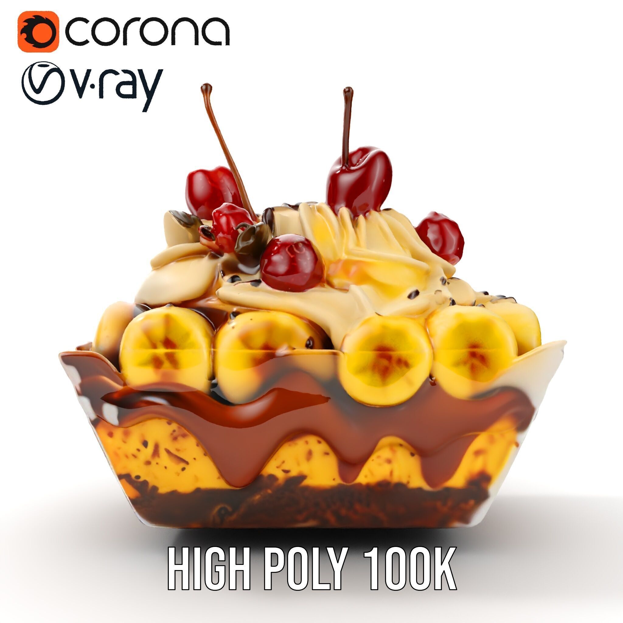 Banana Sundae Dessert D Model Pack Low-poly 3D model_24