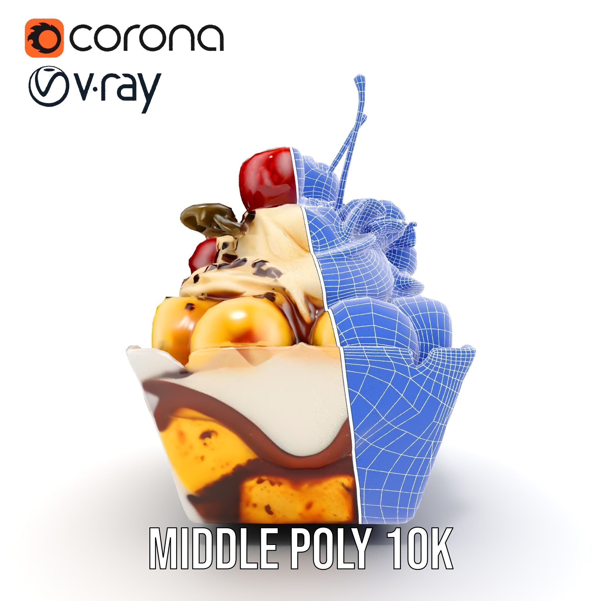 Banana Sundae Dessert D Model Pack Low-poly 3D model_31