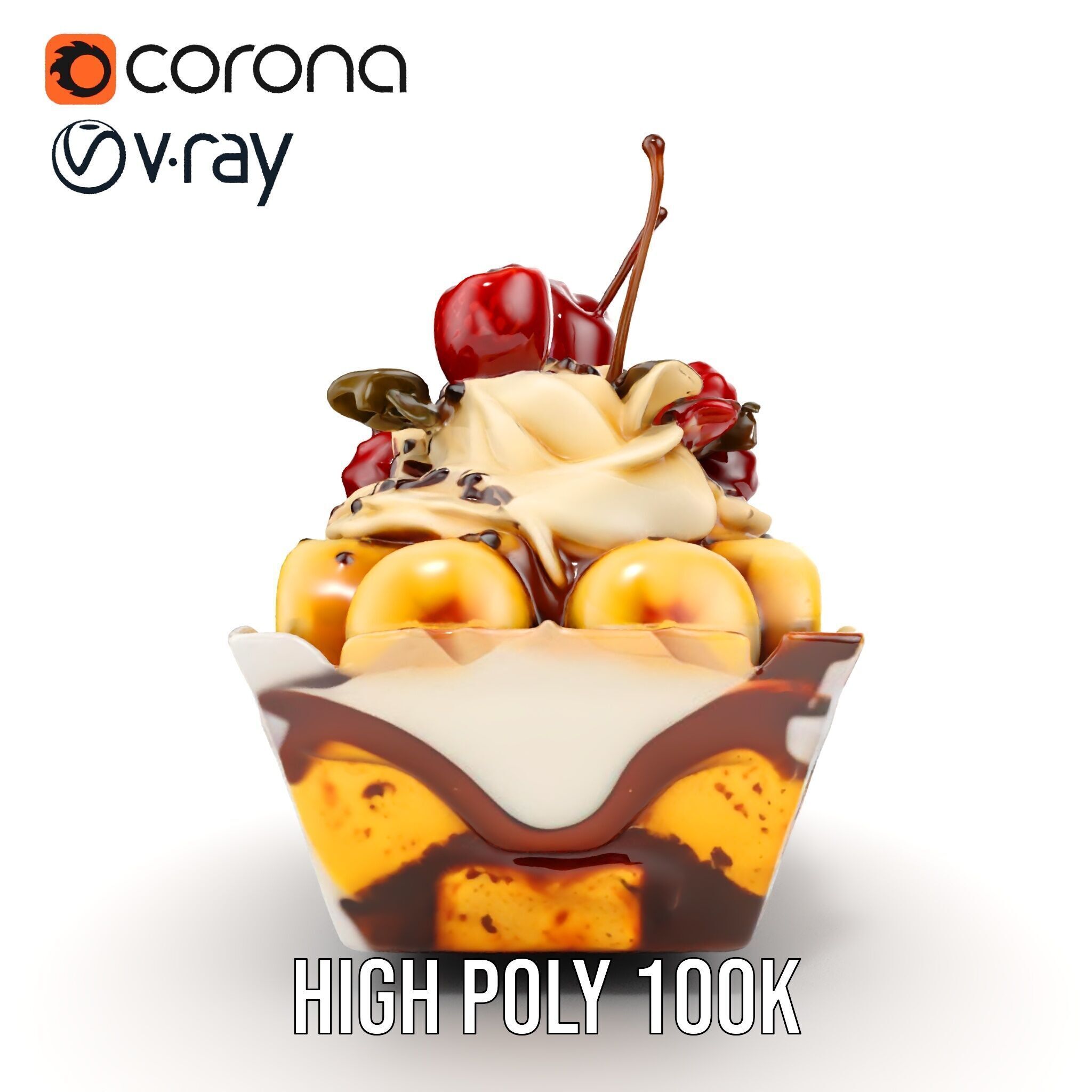 Banana Sundae Dessert D Model Pack Low-poly 3D model_27