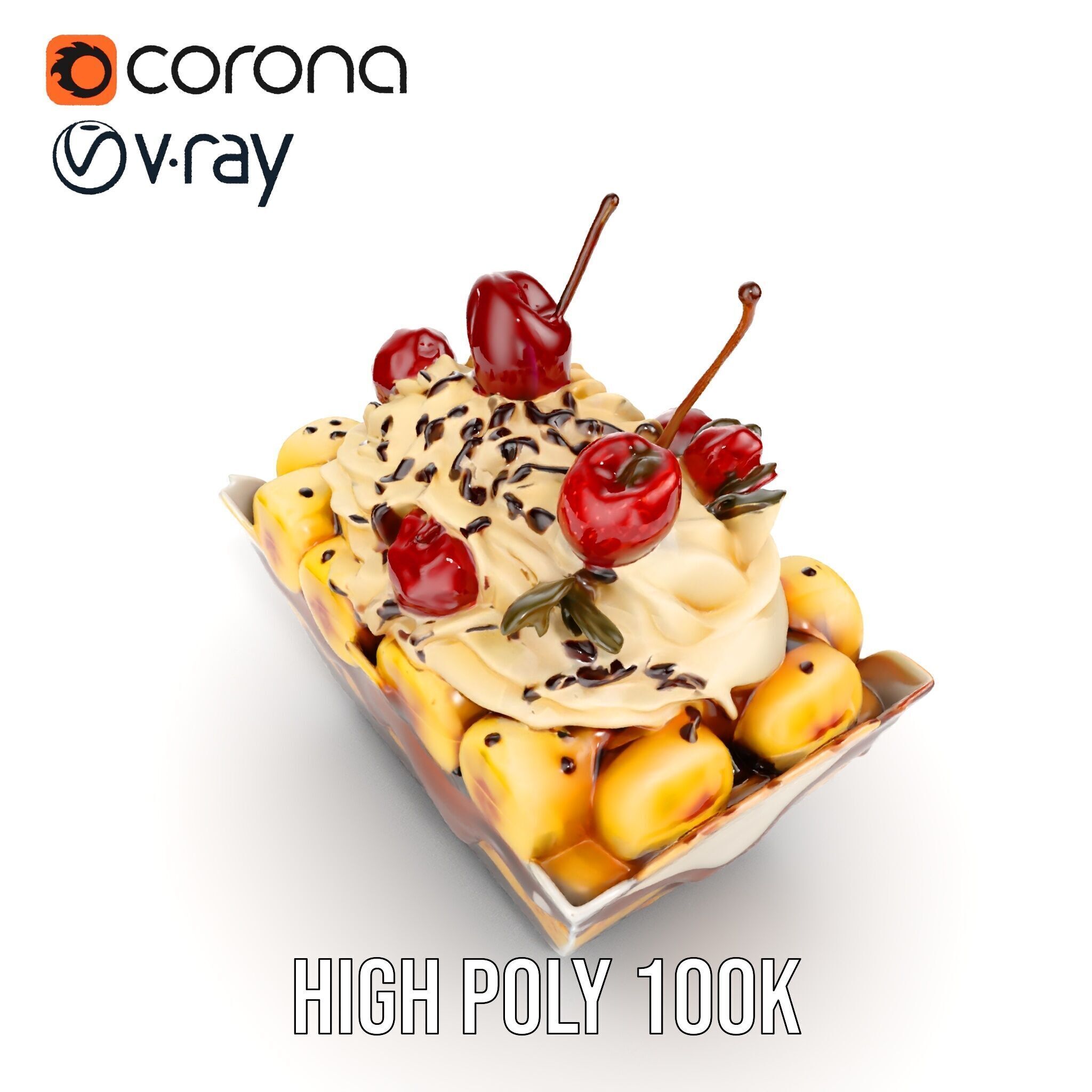 Banana Sundae Dessert D Model Pack Low-poly 3D model_19