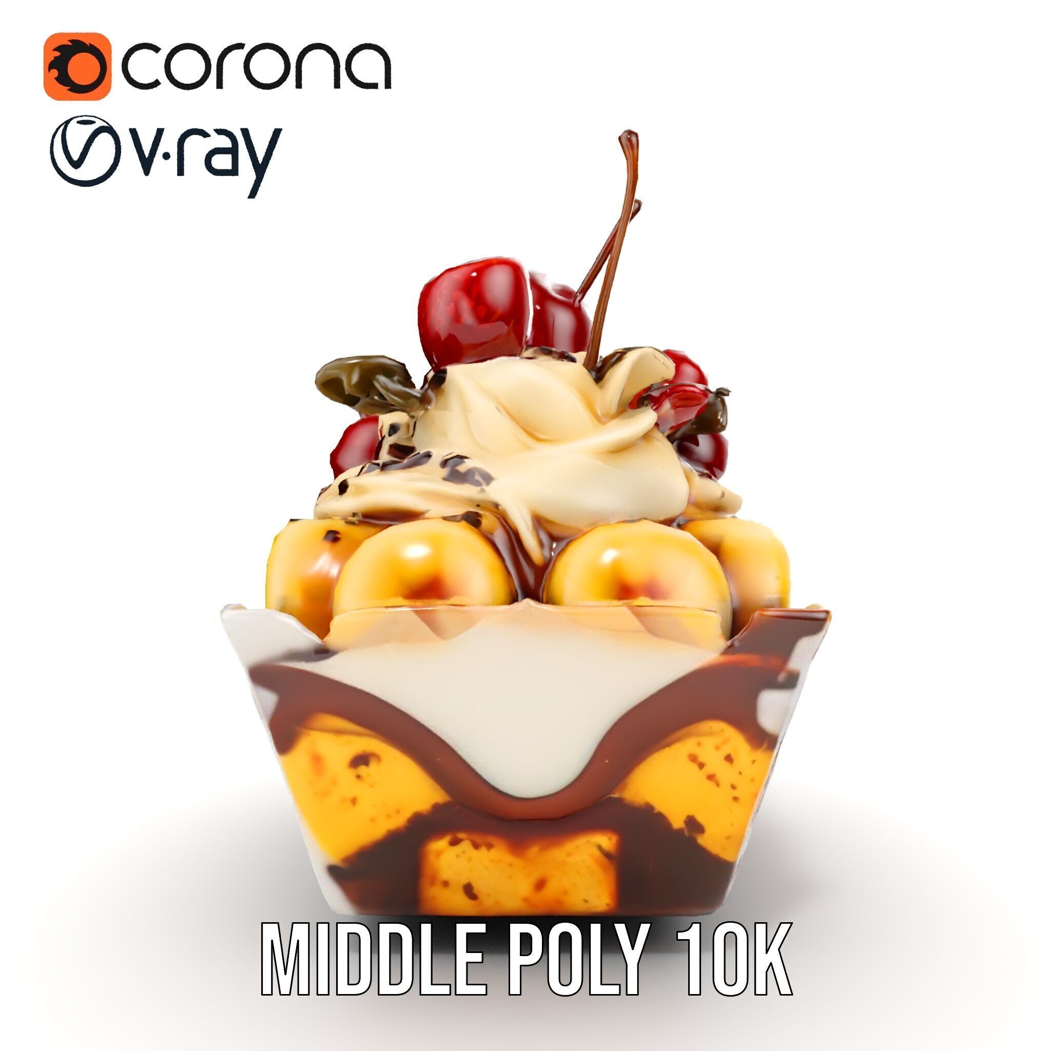 Banana Sundae Dessert D Model Pack Low-poly 3D model_12