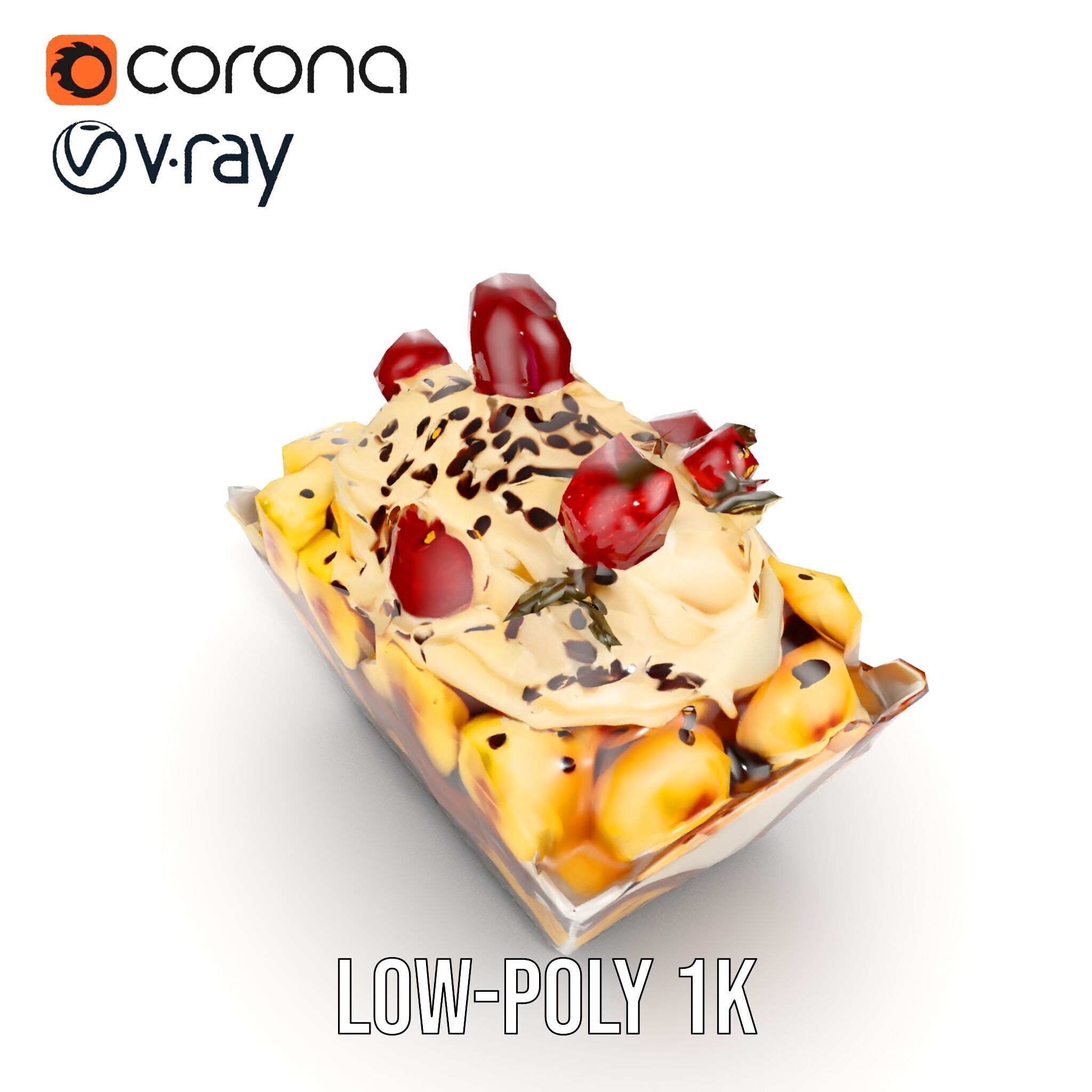 Banana Sundae Dessert D Model Pack Low-poly 3D model_21