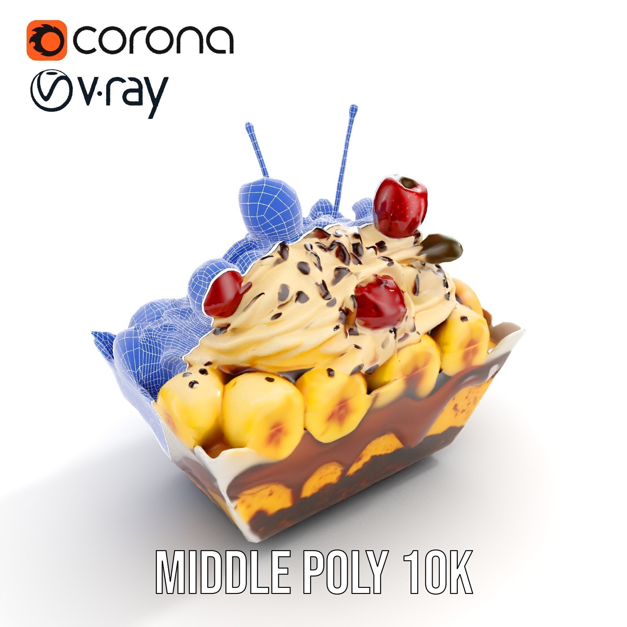 Banana Sundae Dessert D Model Pack Low-poly 3D model_22