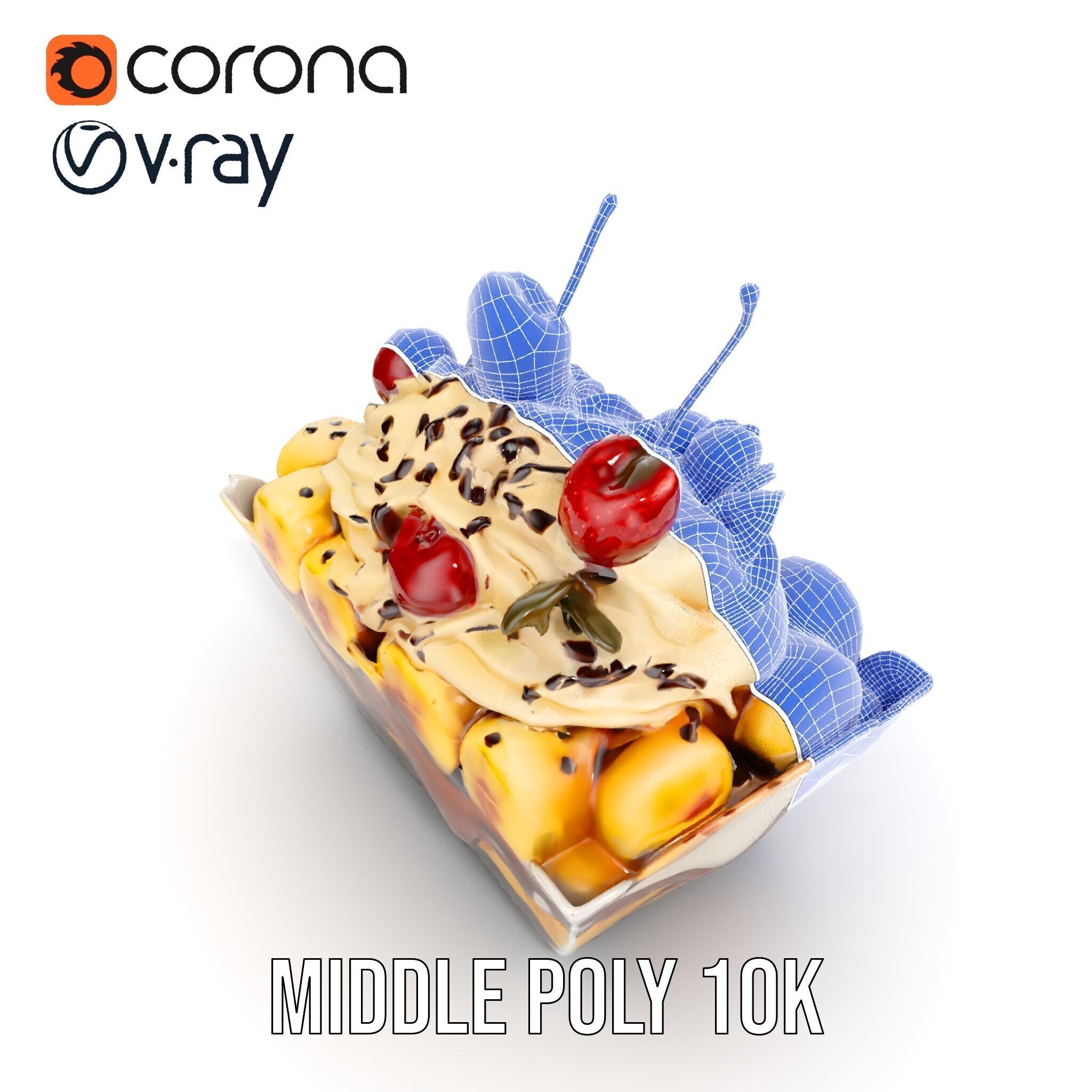 Banana Sundae Dessert D Model Pack Low-poly 3D model_25