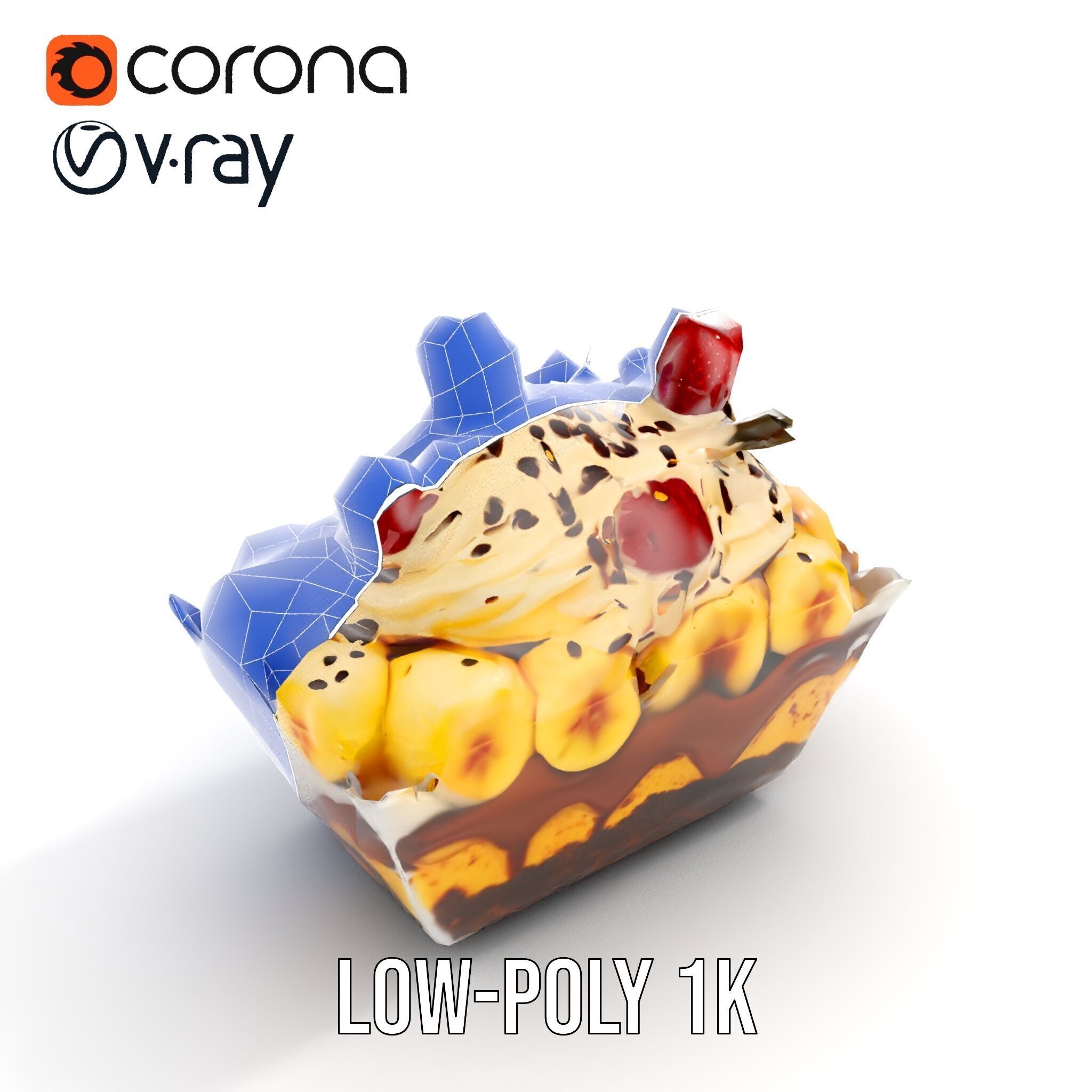 Banana Sundae Dessert D Model Pack Low-poly 3D model_23