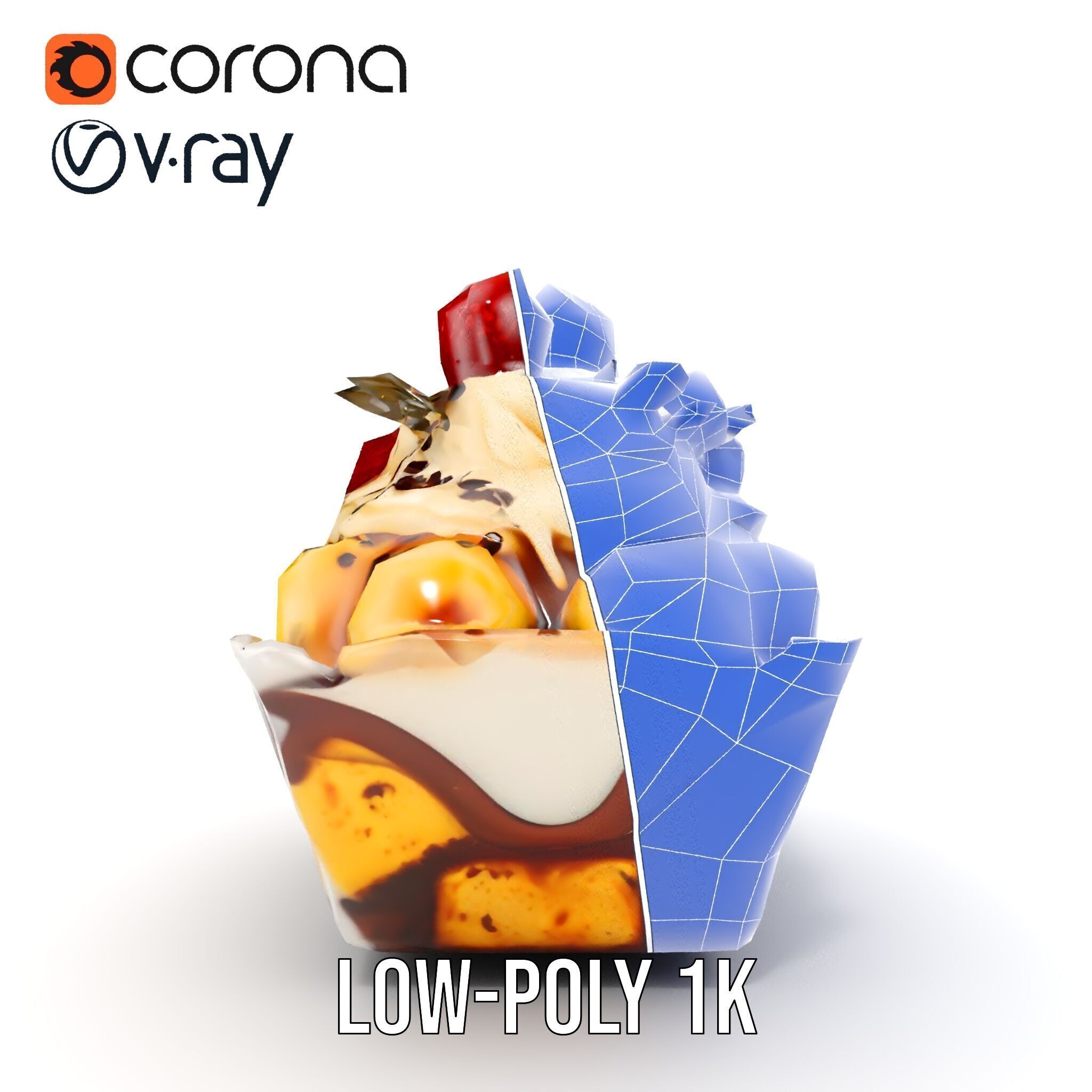 Banana Sundae Dessert D Model Pack Low-poly 3D model_29