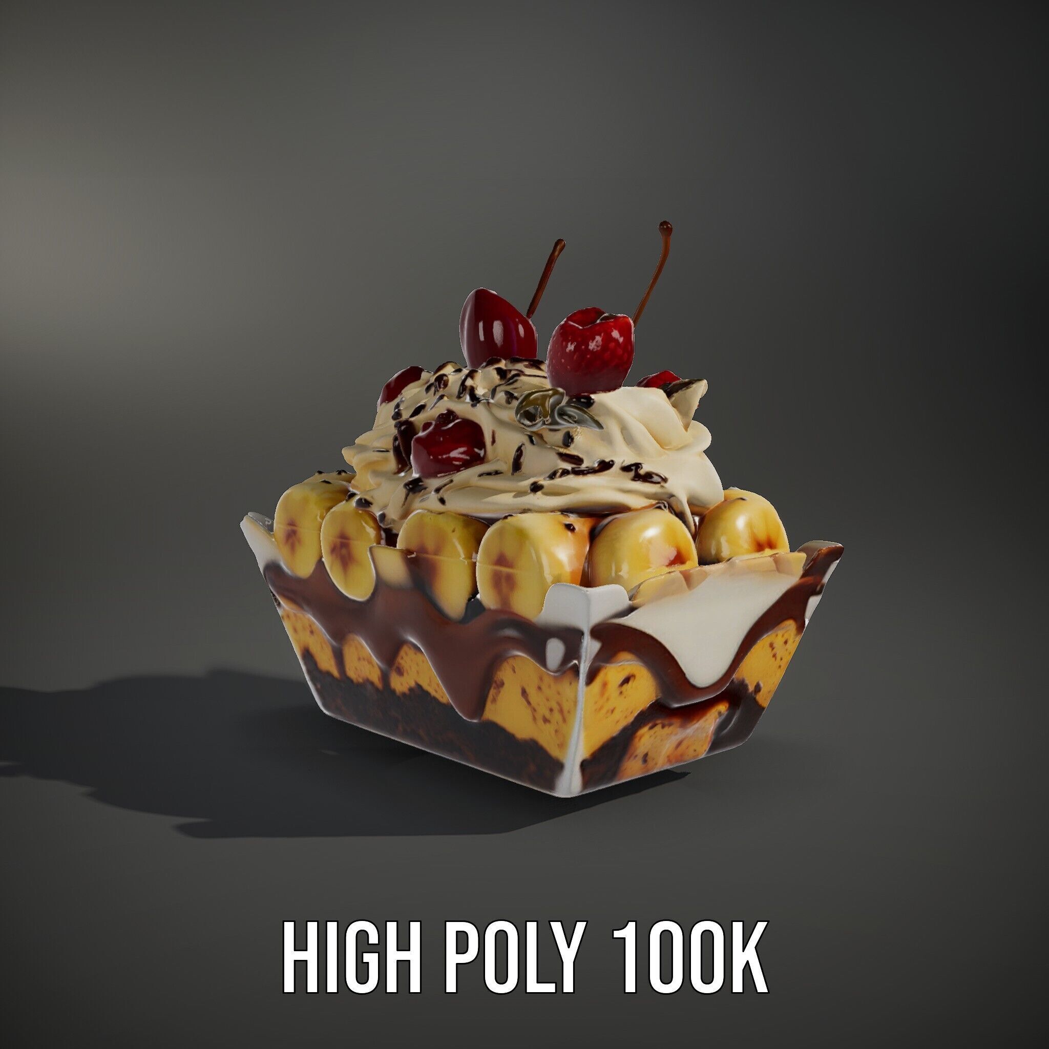 Banana Sundae Dessert D Model Pack Low-poly 3D model_11