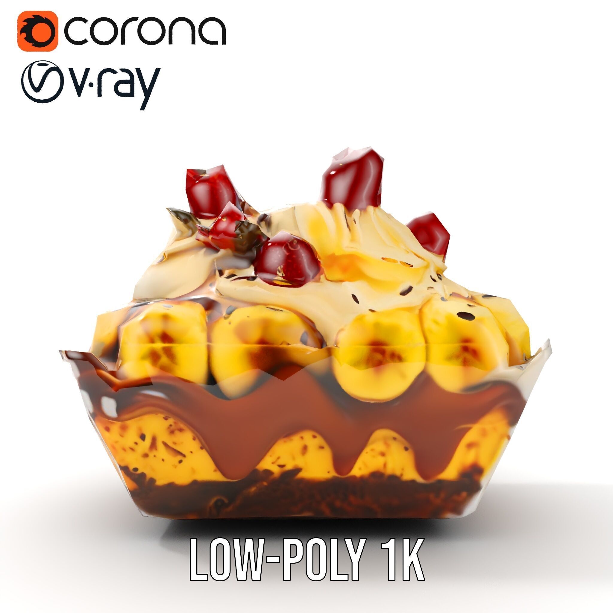 Banana Sundae Dessert D Model Pack Low-poly 3D model_13