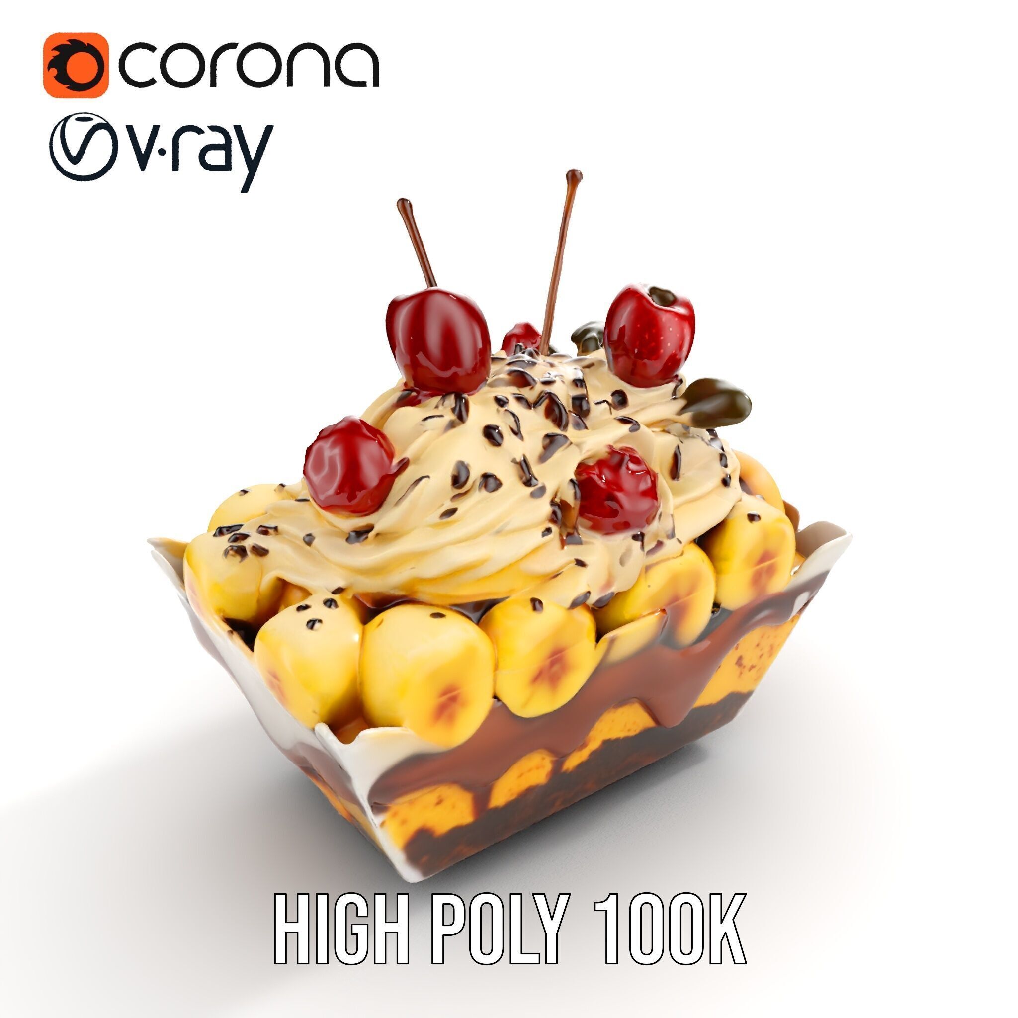 Banana Sundae Dessert D Model Pack Low-poly 3D model_30