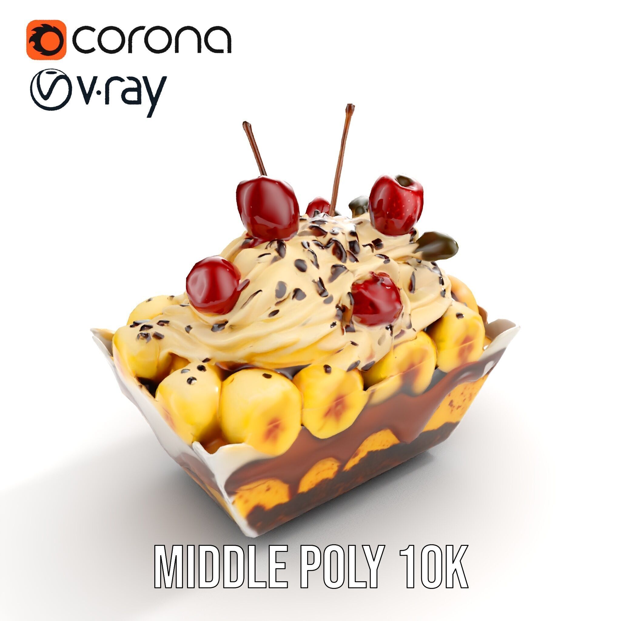 Banana Sundae Dessert D Model Pack Low-poly 3D model_9