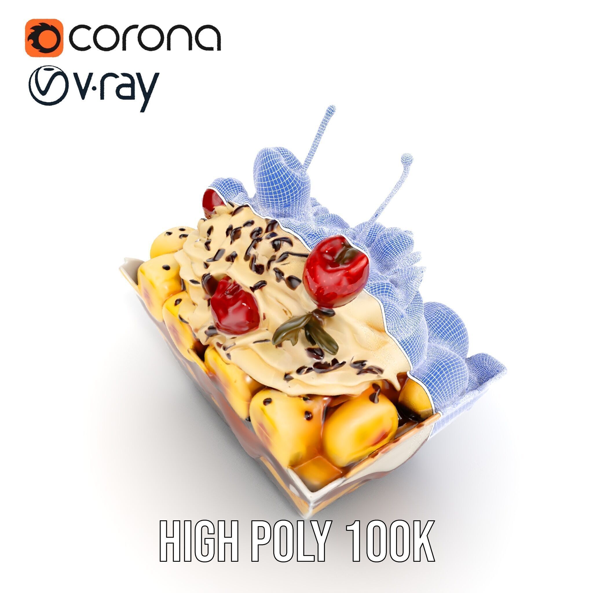 Banana Sundae Dessert D Model Pack Low-poly 3D model_33