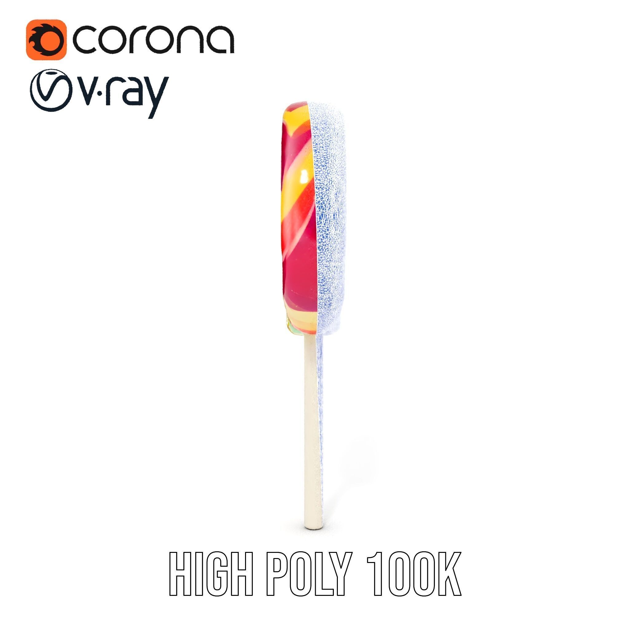 Colorful Lollipop D model pack Low-poly 3D model_35